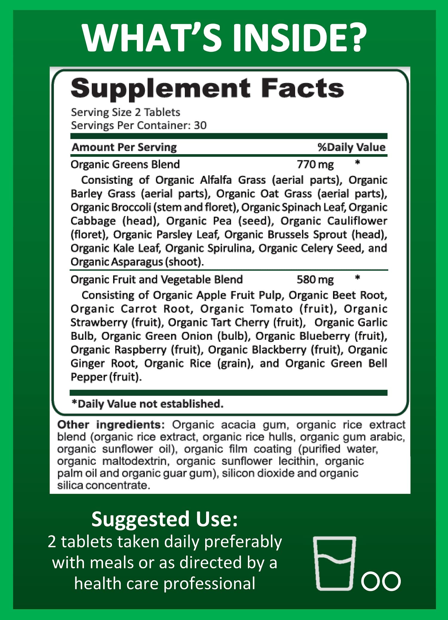 Potent Garden Organic Superfood Greens, Fruit and Veggies Supplement Rich in Vitamins & Antioxidants with Alfalfa, Beet Root & Tart Cherry to Boost Energy, Immunity & Gut Health, Greens Tablets 60 Ct Potent Garden buy supplements canada