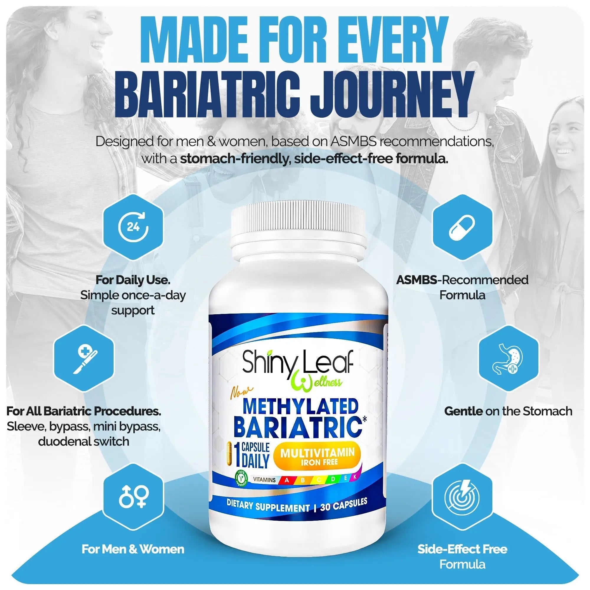 Shiny Leaf Methylated Bariatric Multivitamin Without Iron – Vitamins for Gastric Bypass & Sleeve, 1 Daily Capsule W Methylated Folate Shiny Leaf buy supplements canada