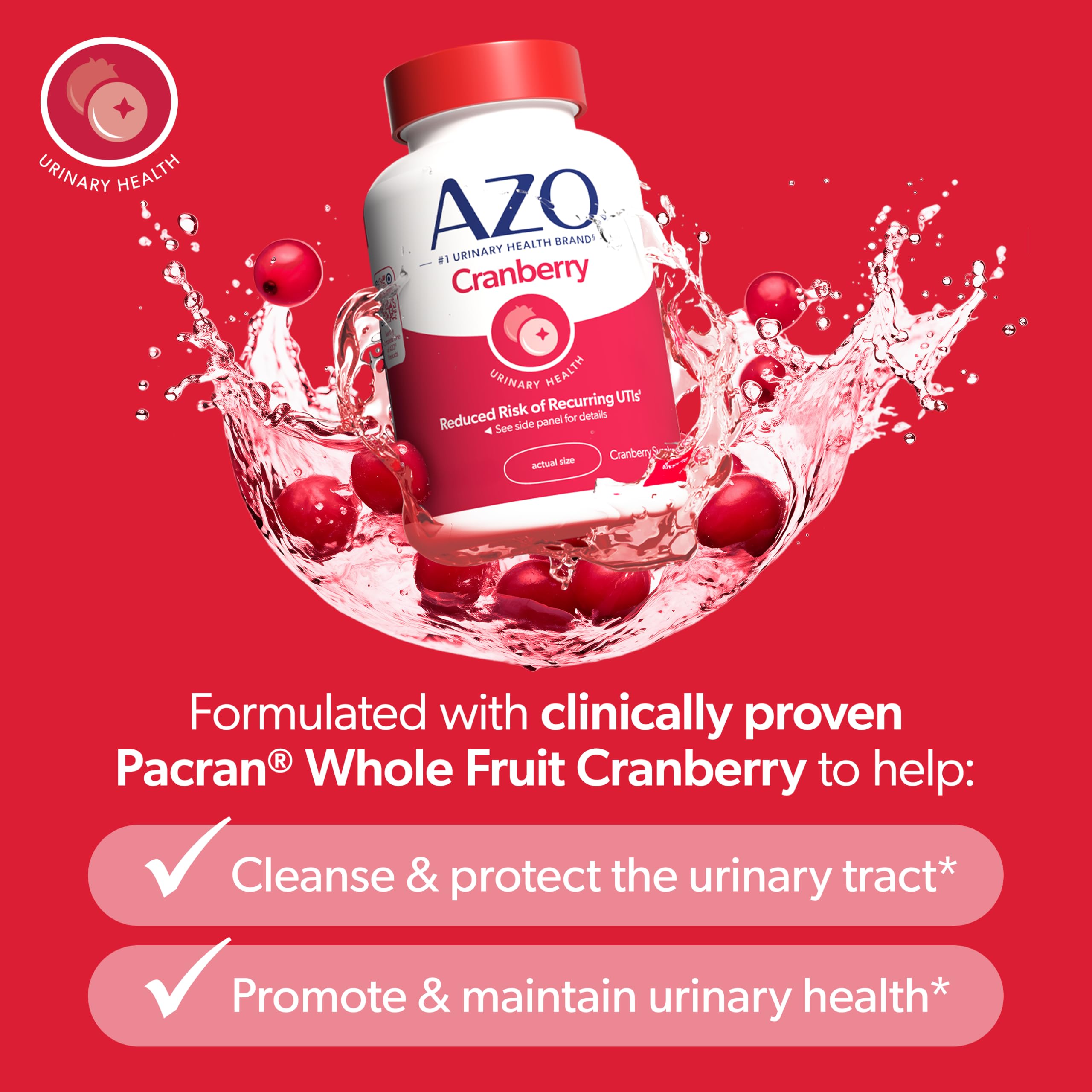 AZO Cranberry Supplement, Made with Concentrated Whole Fruit Cranberry Powder to Help Cleanse and Protect the Urinary Tract AZO buy supplements canada