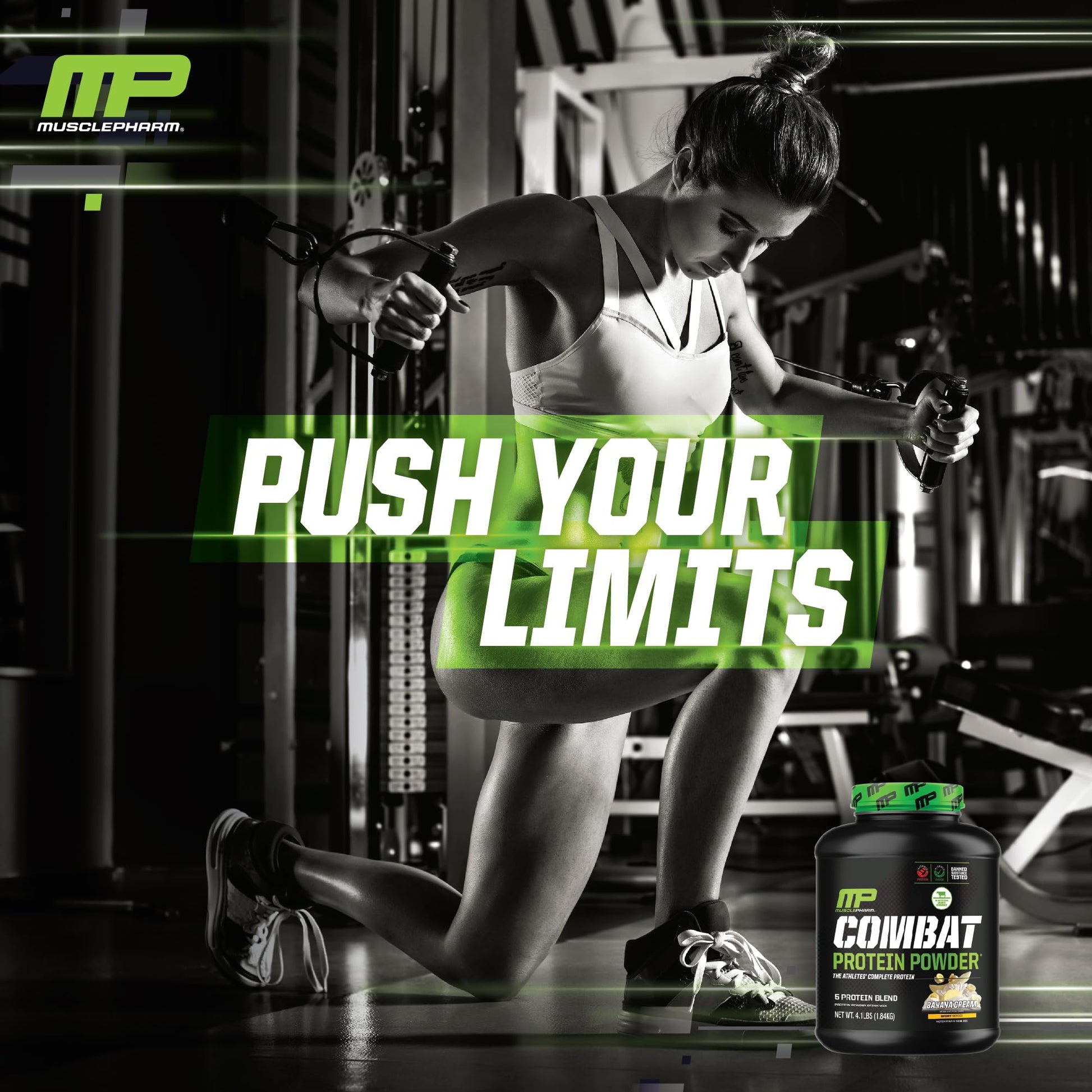 MusclePharm Combat Protein Powder, Banana Cream - 4 lb - Gluten Free - 52 Servings Muscle Pharm buy supplements canada