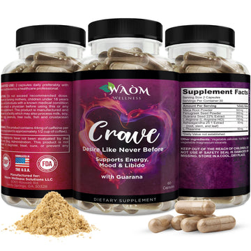 Waòm Wellness Crave – Women’s Desire Booster with Maca, Ashwagandha & L-Theanine – Natural Energy, Mood & Hormone Balance Support – 60 Vegan Capsules Waòm Wellness buy supplements canada