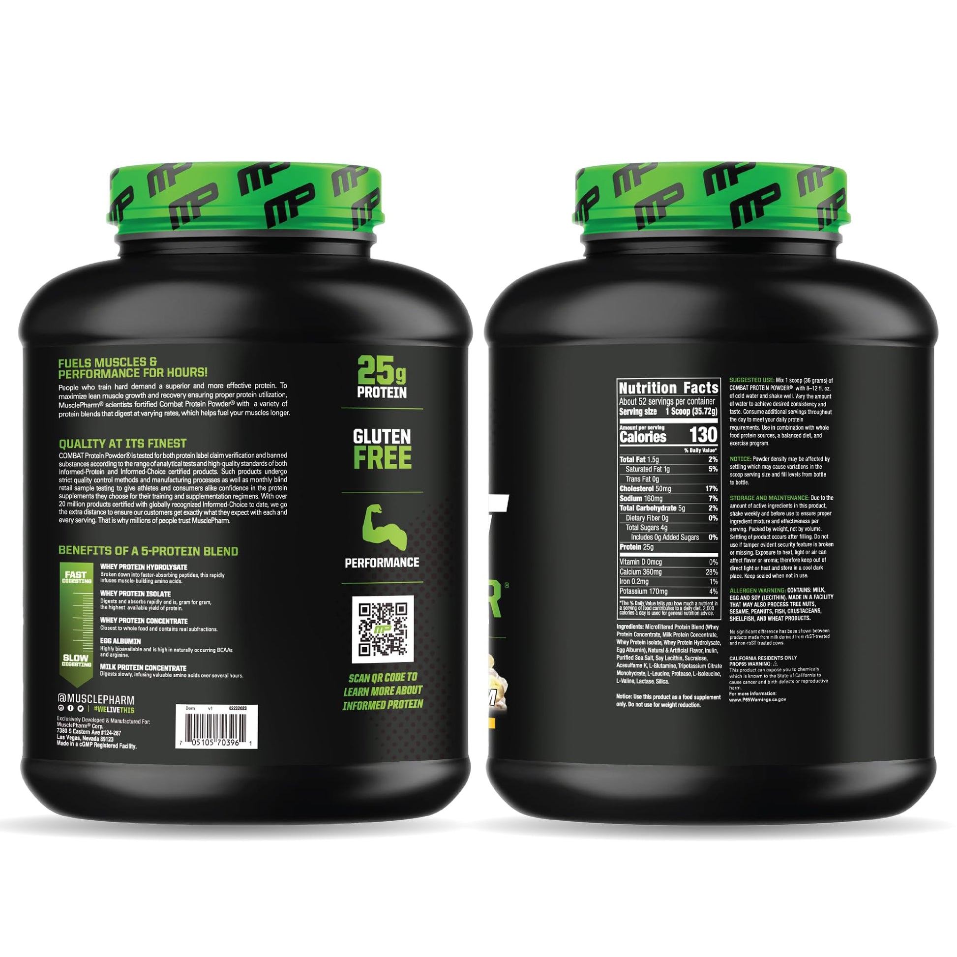MusclePharm Combat Protein Powder, Banana Cream - 4 lb - Gluten Free - 52 Servings Muscle Pharm buy supplements canada