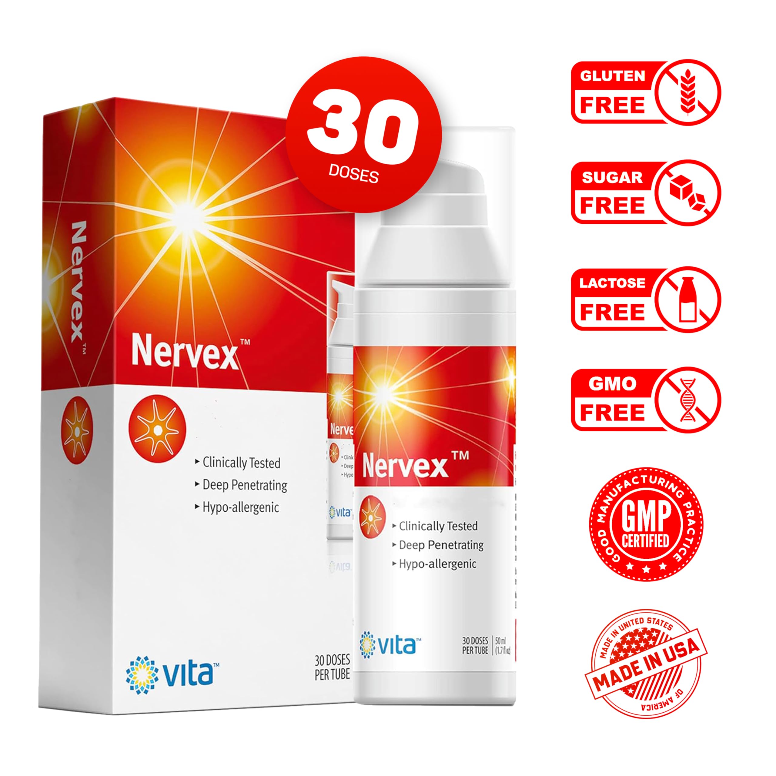 Vita Sciences Nervex Powerful Neuropathy Cream: Advanced Natural Relief for Peripheral Neuropathy, Fibromyalgia, and Fast Comfort Treatment for Feet, Hands, Legs, and Toes Vita Sciences buy supplements canada