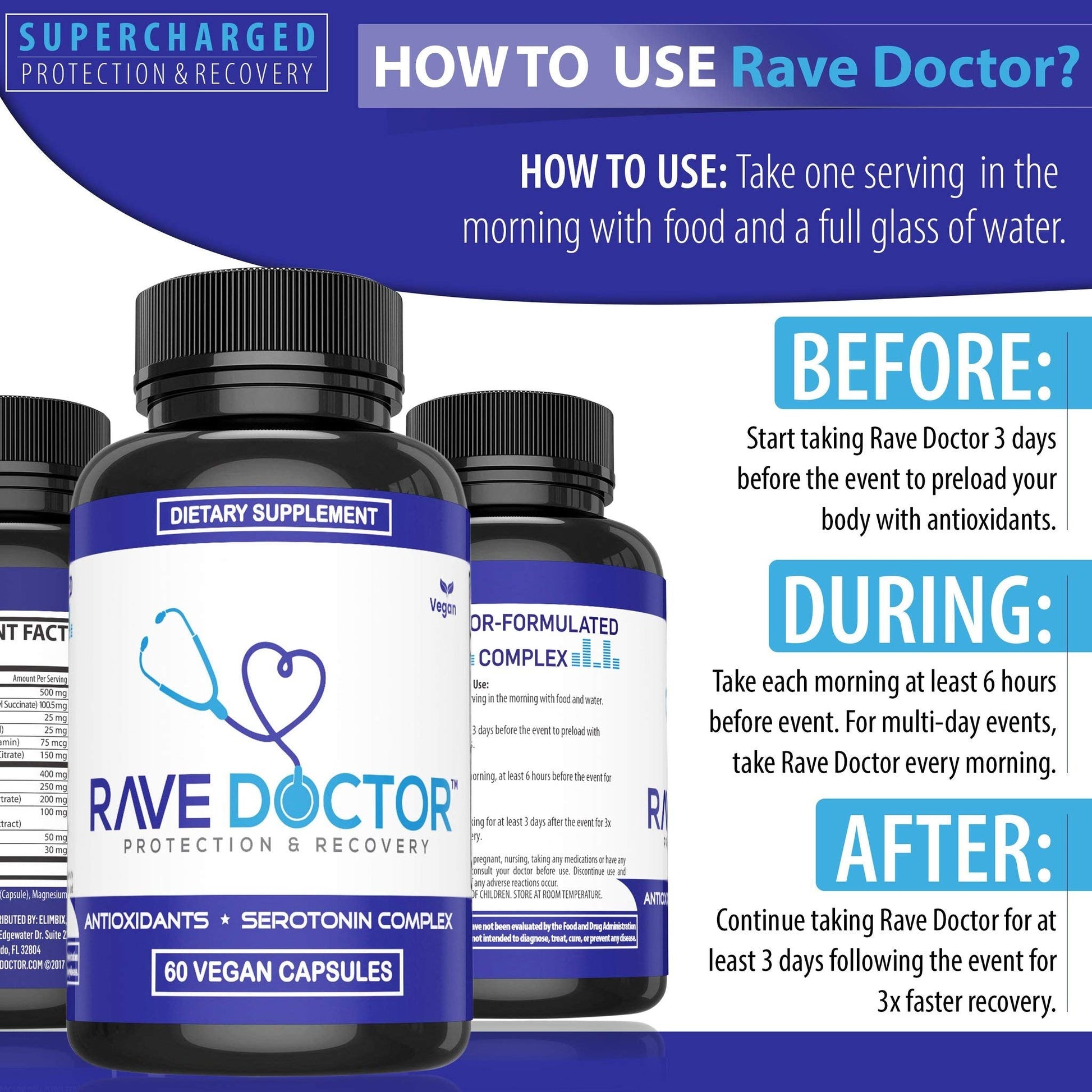 Rave Doctor 5 HTP Supplement - Essential Rave Vitamins for Festival Goers, Rave Accessories, Festival Essentials, Festival Gear, Rave Essentials, 5htp Supplement Rave Doctor buy supplements canada
