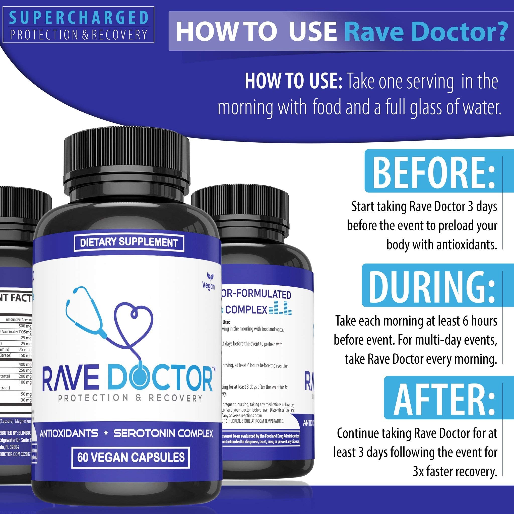Rave Doctor 5 HTP Supplement - Essential Rave Vitamins for Festival Goers, Rave Accessories, Festival Essentials, Festival Gear, Rave Essentials, 5htp Supplement Rave Doctor buy supplements canada