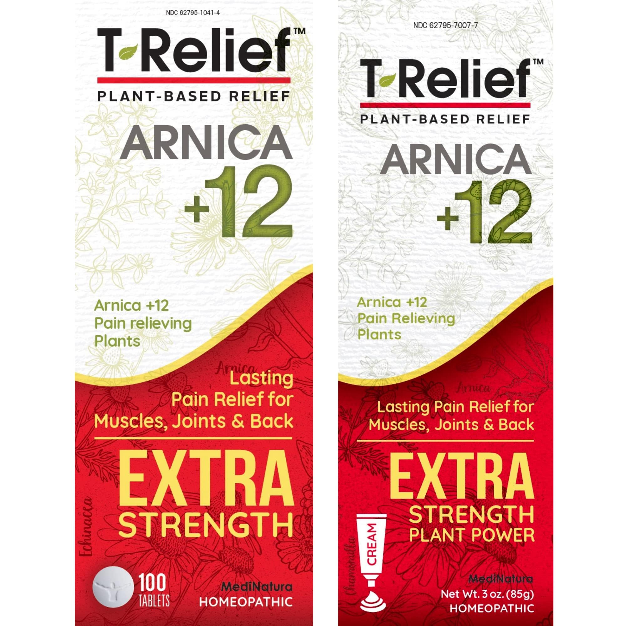 MediNatura T-Relief Extra Strength Pain Relief Arnica +12 Plant-Based Pain Relievers 100ct Tablets T-Relief Extra Strength Pain Relief 3oz Cream Bundle MediNatura buy supplements canada
