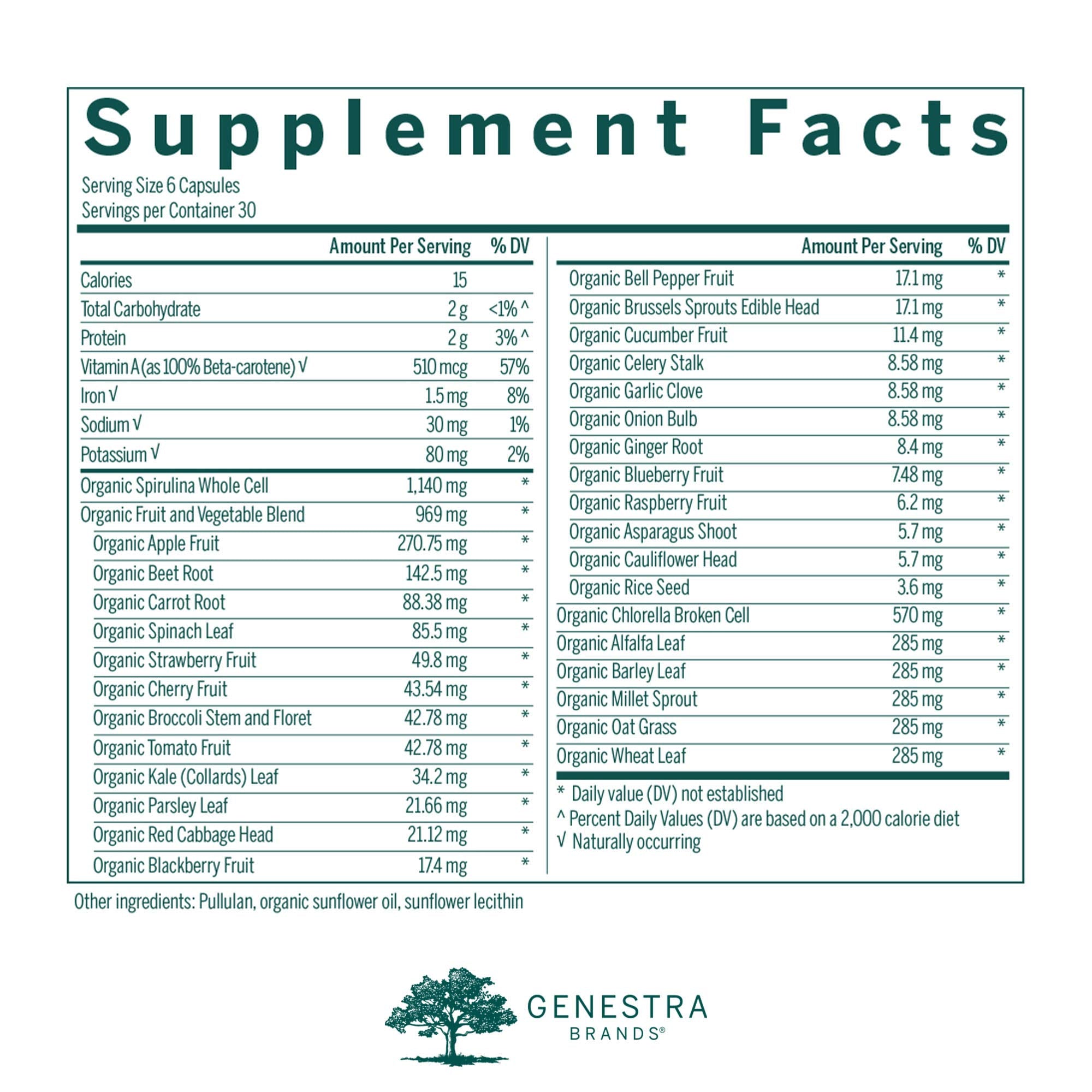 Genestra Brands Phyto Greens Capsules | Vitamins, Dietary Fiber and Enzymes for Optimum Nutrition | 180 Capsules Genestra Brands buy supplements canada