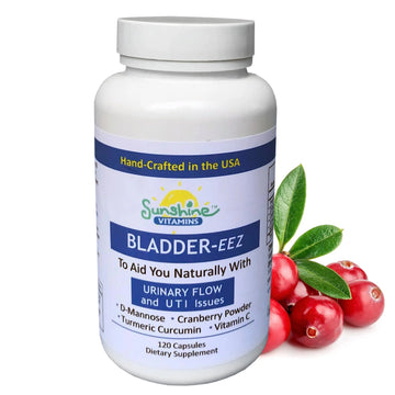 Sunshine Vitamins Bladder-EEZ | All-Natural Bladder Infection UTI Relief Support for Women with D-Mannose | Urinary Tract Infection Health with Immune System Support (1 Bottle of 120 Capsules) Sunshine Vitamins buy supplements canada