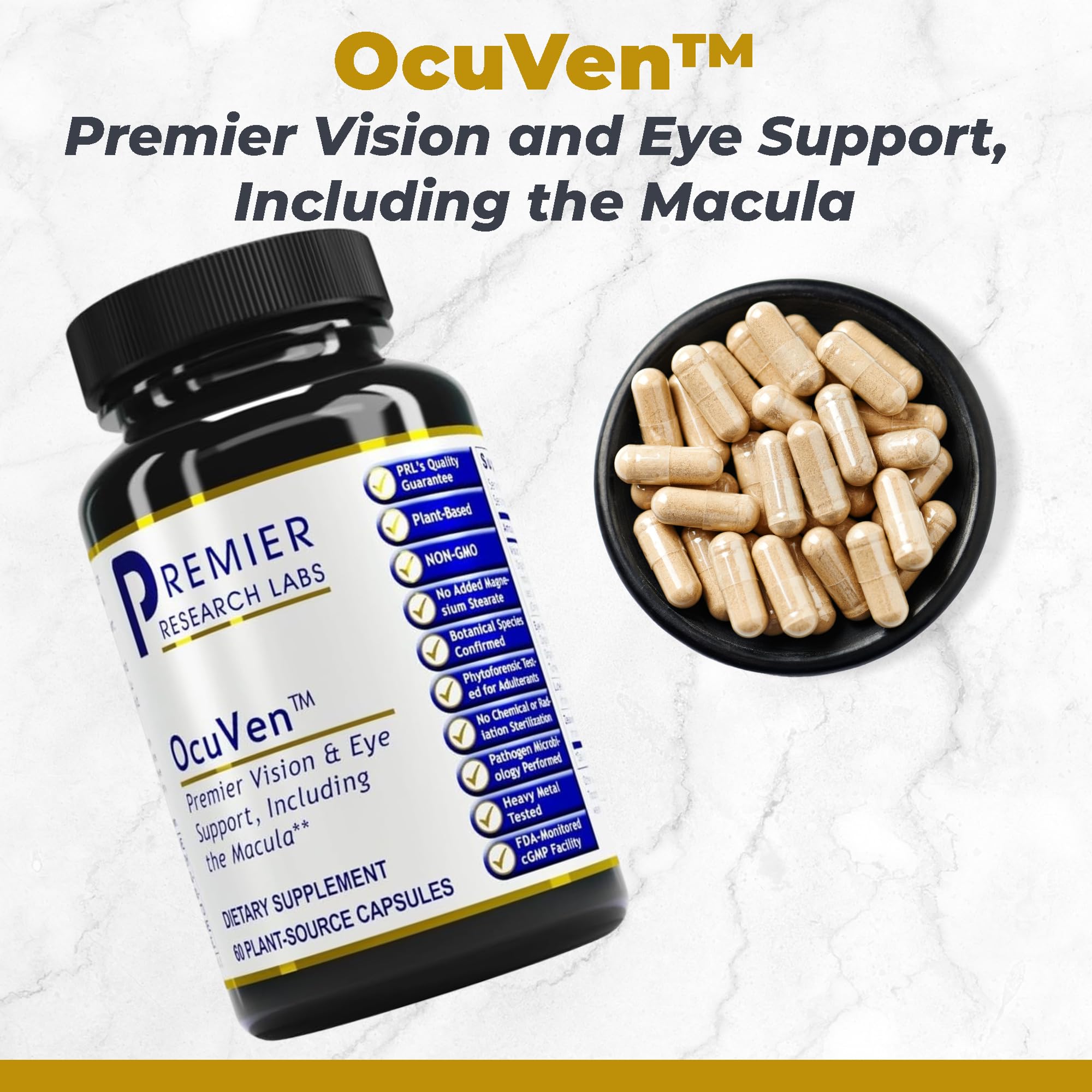 Premier Research Labs OcuVen - Lutein and Zeaxanthin Supplement, Eye Vitamins, Eye Health Supplements for Adults & Seniors, Vision Supplements, Macular Health, Eye Care - 60 Vegetarian Capsules Premier Research Labs buy supplements canada