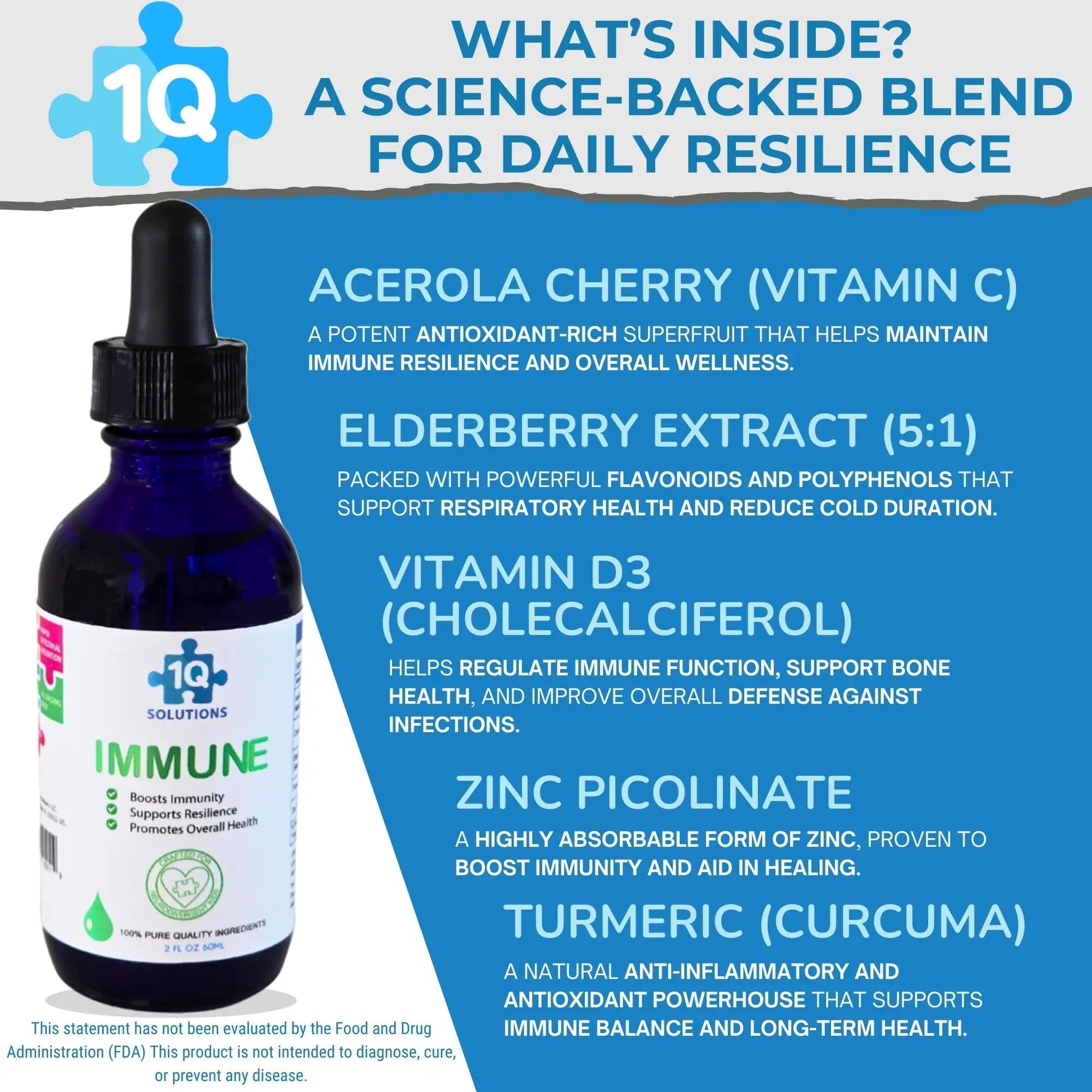 1Q Immune – Liquid Immune Support Supplement for Kids | Elderberry Extract, Turmeric & Acerola Cherry 1Q Solutions buy supplements canada