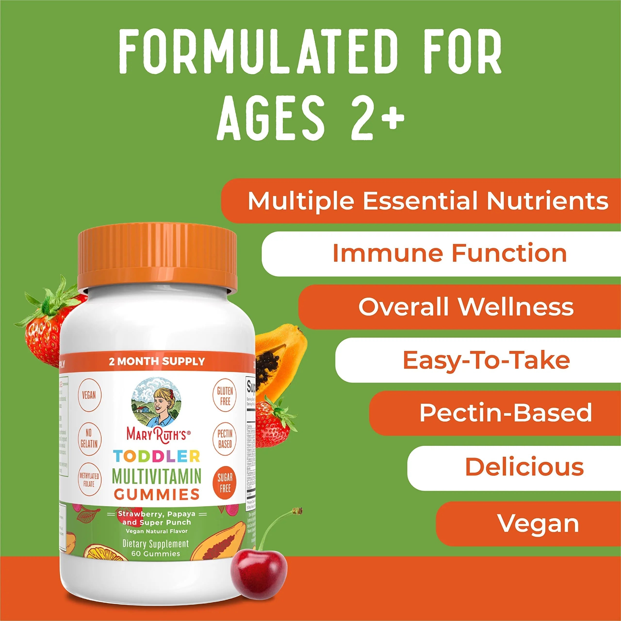 MaryRuth Organics Sugar Free Vitamin Gummies for Kids Age 2 | 2 Month Supply Multivitamin with Vitamin C, D3, Zinc | 1 Gummy Per Day | Toddler Vitamins MaryRuth Organics buy supplements canada