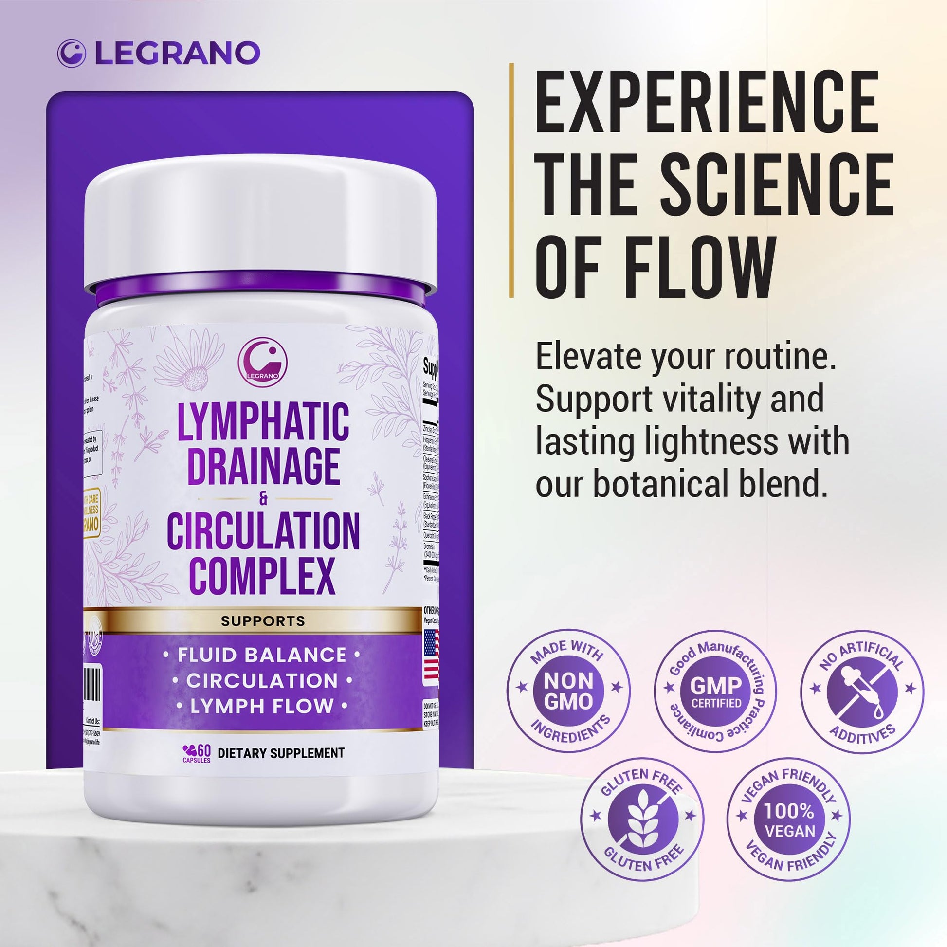 Advanced Lymphatic Drainage Supplements – Lymphatic Cleanse & Lymph System Support with Hesperidin, Rutin, Quercetin with Bromelain – Herbal Lymphatic Support Formula – 60 Capsules LEGRANO buy supplements canada