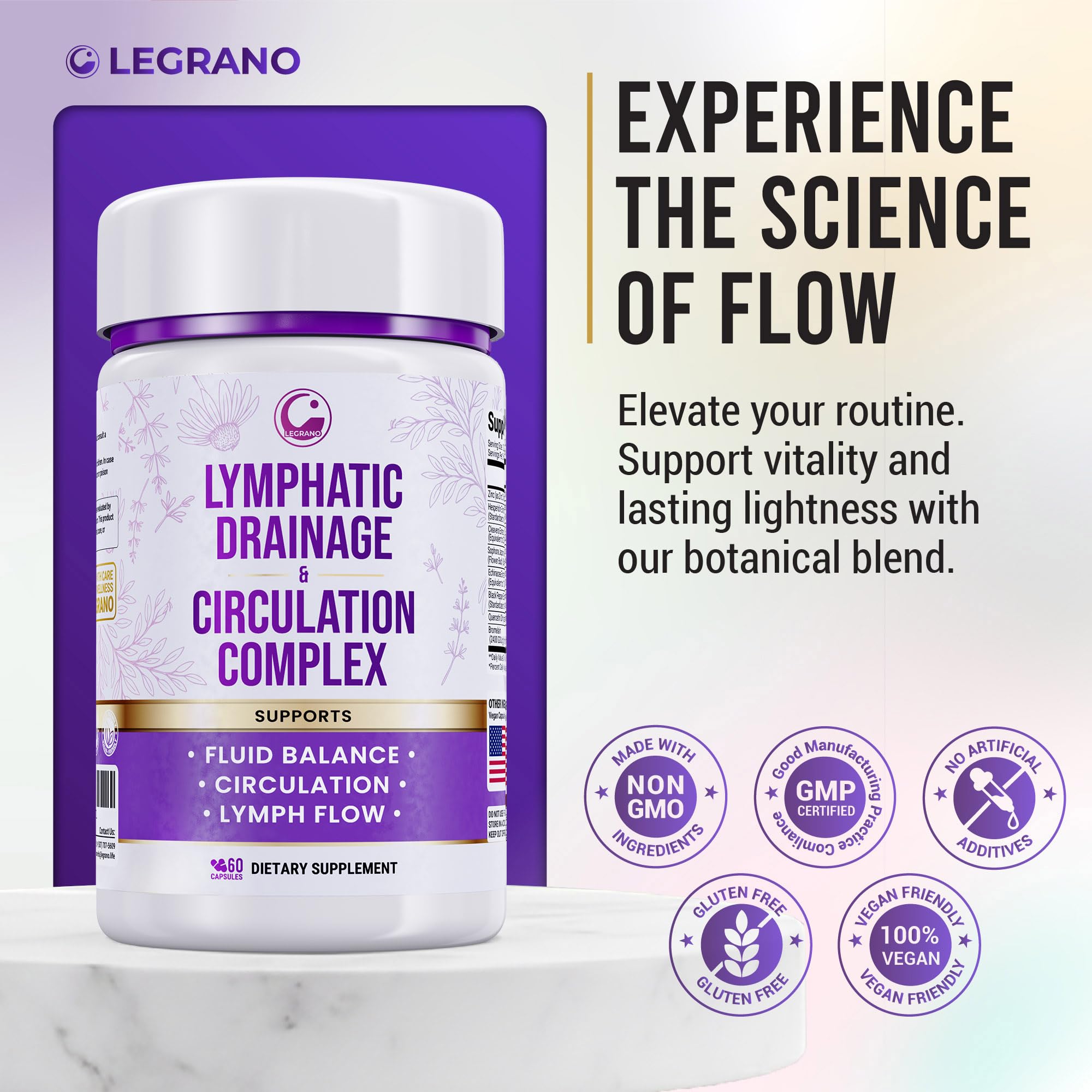 Advanced Lymphatic Drainage Supplements – Lymphatic Cleanse & Lymph System Support with Hesperidin, Rutin, Quercetin with Bromelain – Herbal Lymphatic Support Formula – 60 Capsules LEGRANO buy supplements canada
