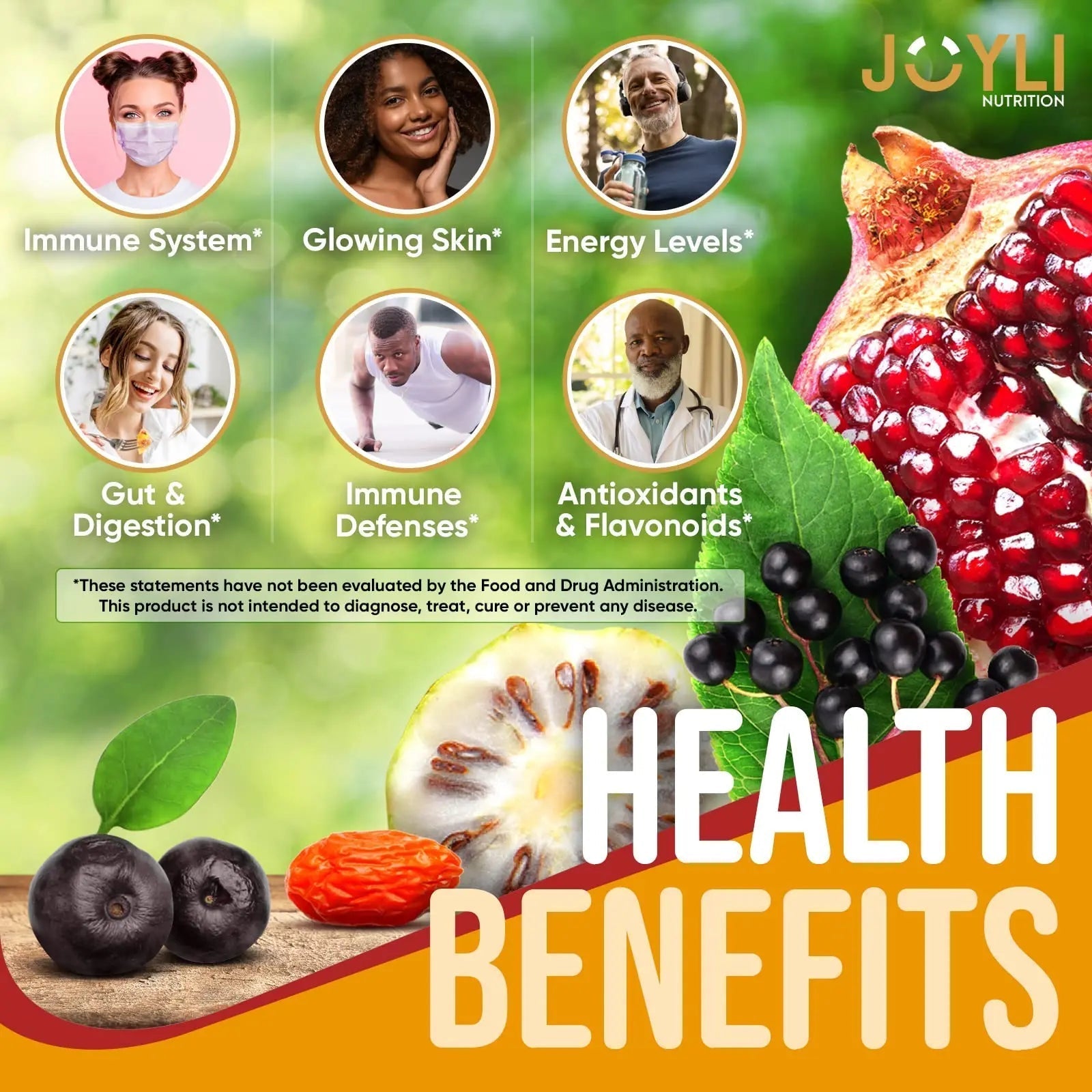 Joyli Superfruit Gummies - Sugar-Free Fruit Multivitamin Gummies for Adults - Natural JOYLI Nutrition buy supplements canada