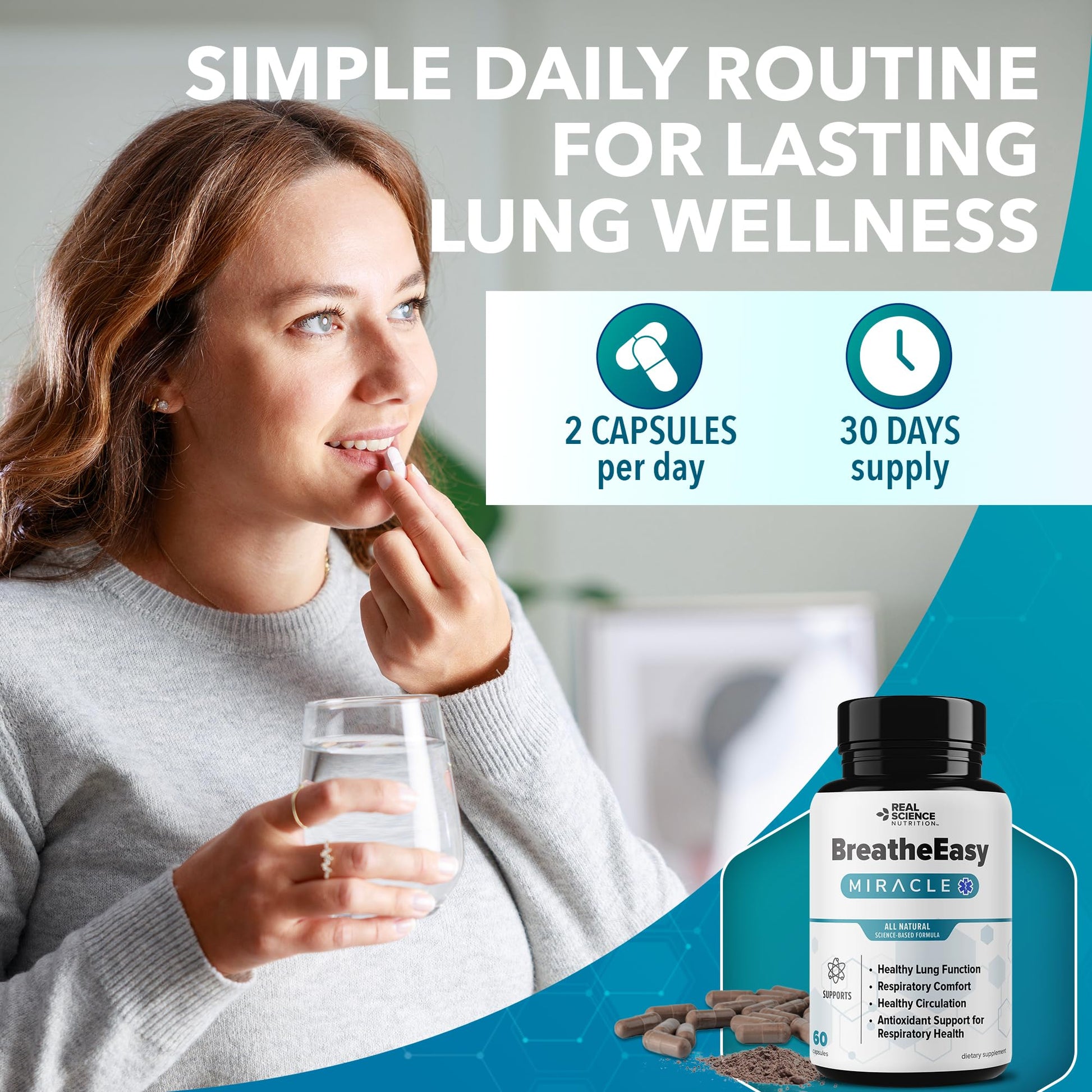 Real Science Nutrition BreatheEasy Lung Support Supplement for Lung Health & Respiratory Wellness – Lung Cleanse Formula with Vinitrox, GABA for Circulation Support - Made in USA - 60 Capsules Real Science Nutrition buy supplements canada