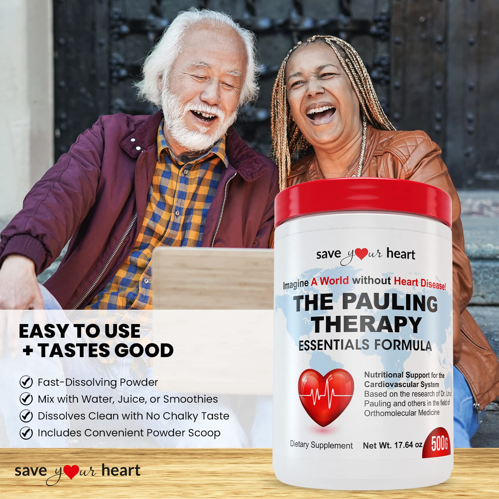 SAVE YOUR HEART Cardio Heart Health Powder Supplement - The Pauling Therapy Essentials Formula (PTEF) Healthy Vitamin C, B-12, L-Lysine, L-Arginine, Magnesium, Zinc + Vitamins, Minerals & Antioxidants SAVE YOUR HEART buy supplements canada