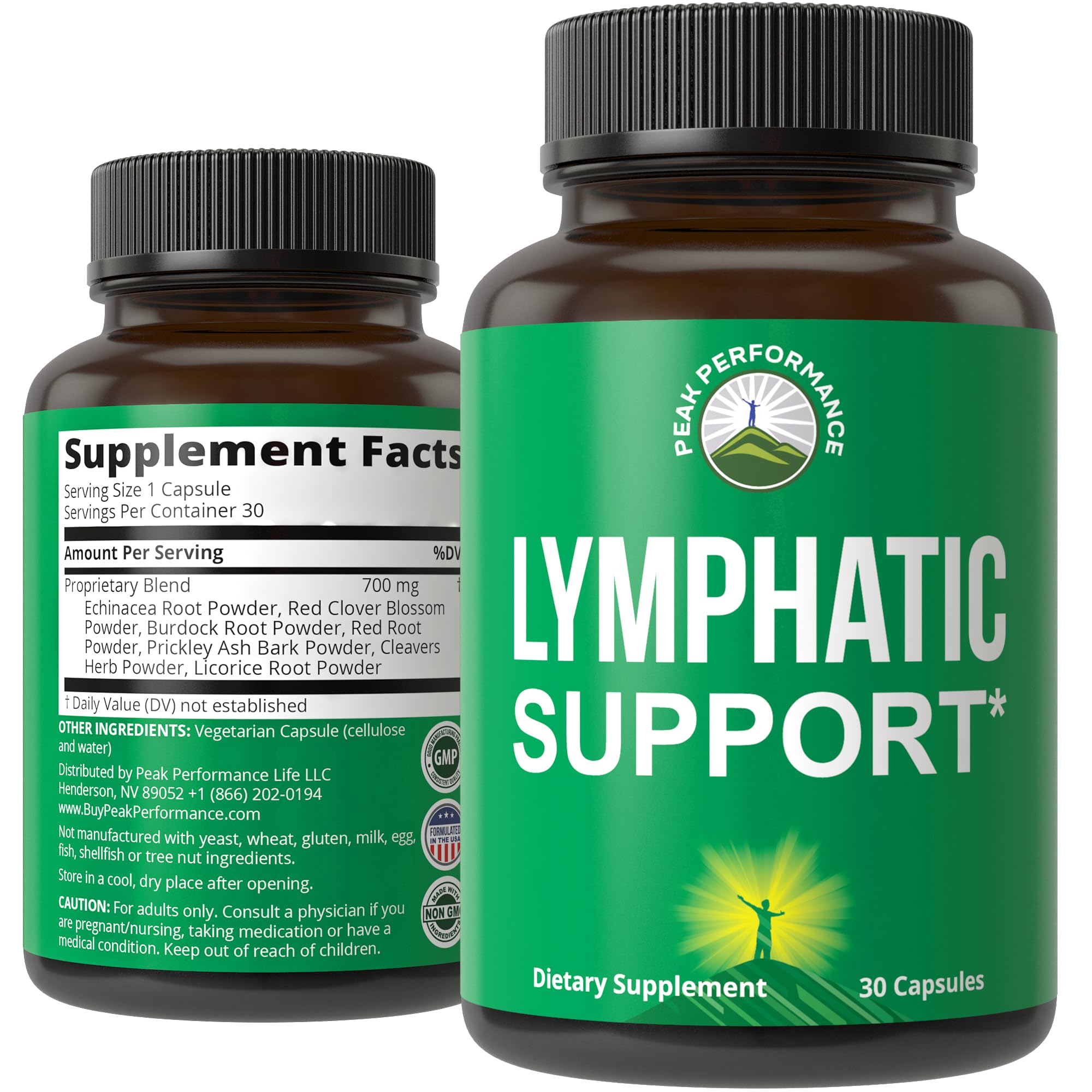 Lymphatic Drainage Supplement. 7-in-1 Lymph System Support Capsules to Detox & Cleanse. with Vegan Ingredients Echinacea Root, Red Clover Blossom, Burdock Root, Red Root, Licorice Root for Women, Men Peak Performance buy supplements canada