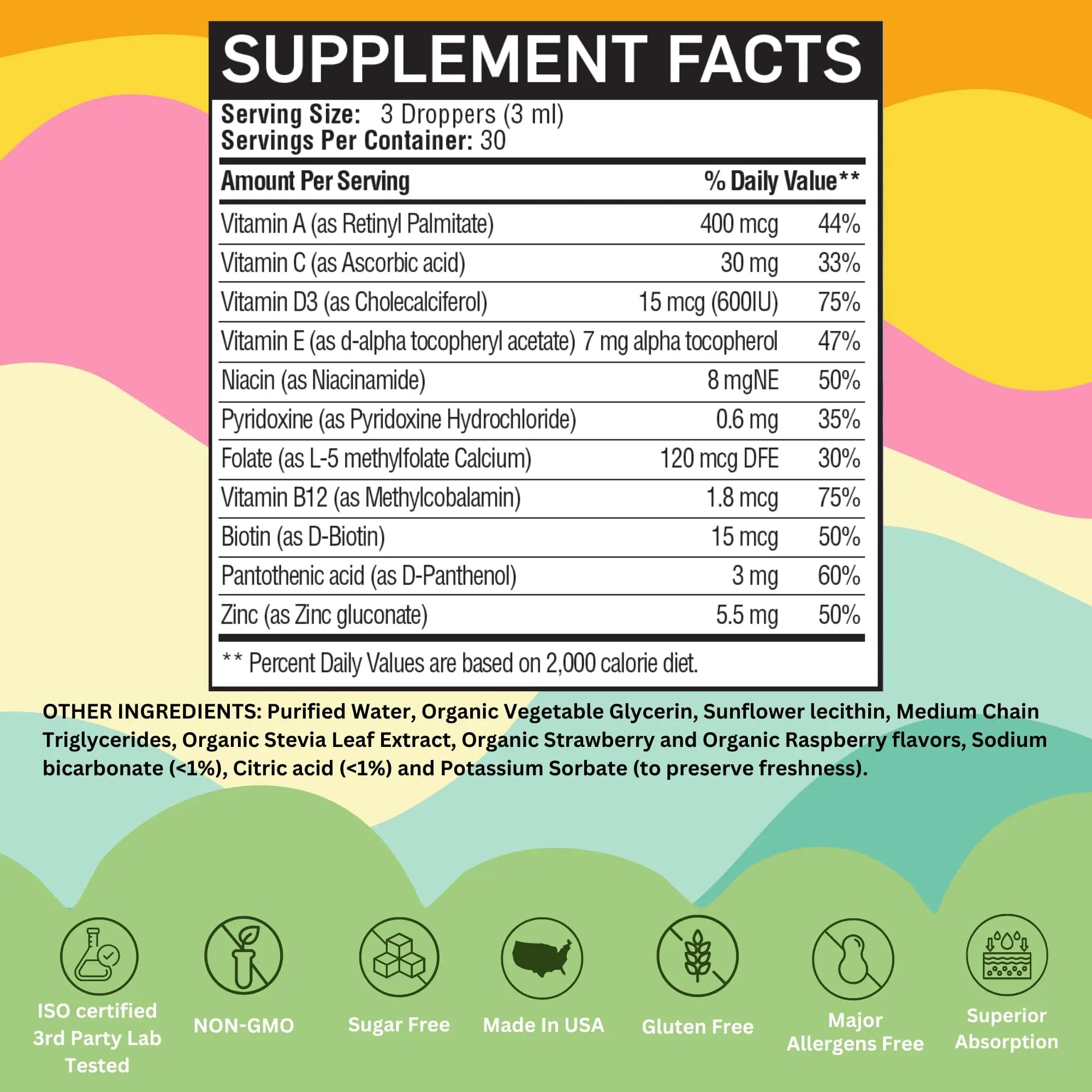 Vitaminally Liposomal Kids Liquid Multivitamin | Non-GMO | Clean | Sugar Free | Gluten Free | Organic Berry Flavors | Vitaminally buy supplements canada