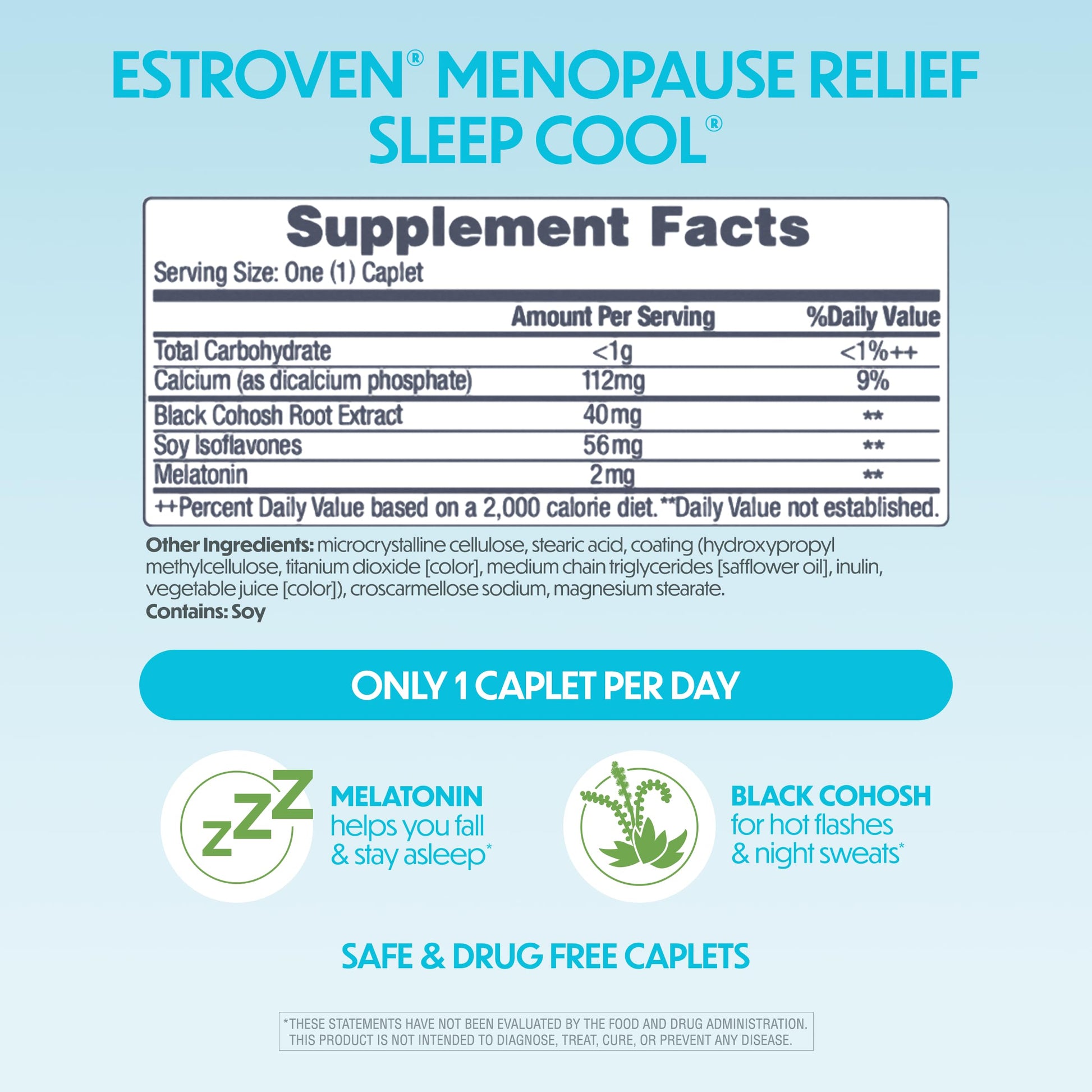 Estroven Sleep Cool for Menopause Relief, 30 Ct, Sleep Support Supplement With Clinically Proven Ingredients to Relieve Menopause Symptoms plus Night Sweats & Hot Flash Relief, Drug-No & Gluten-No Estroven buy supplements canada
