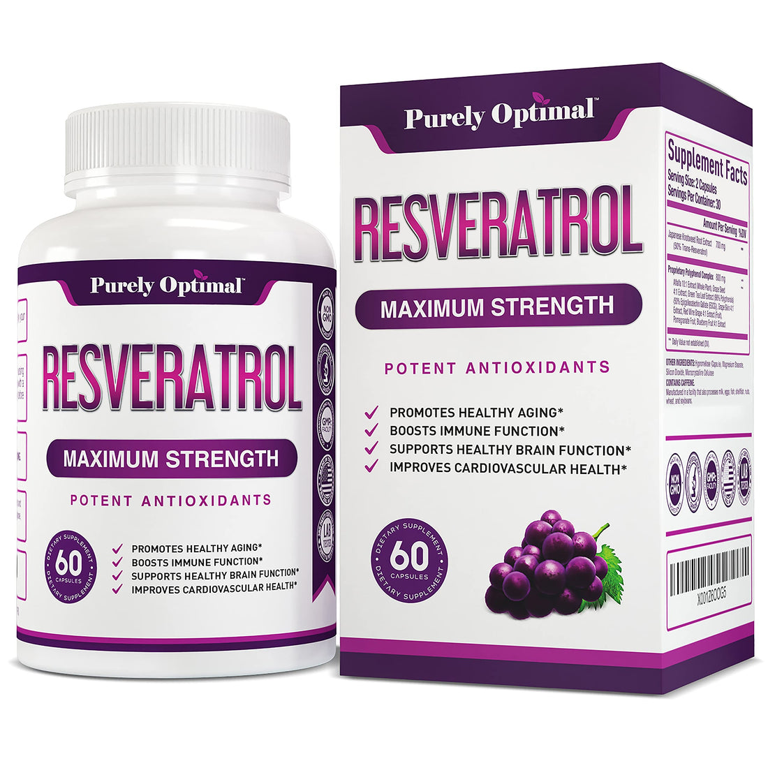Premium Resveratrol Supplement 1500mg - Max Strength, Trans Resveratrol Capsules Purely Optimal buy supplements canada