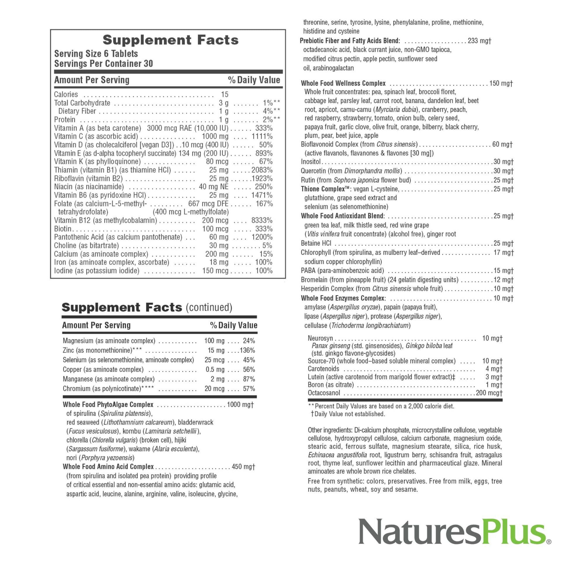 NaturesPlus Ultra Source of Life Multivitamin - 180 Mini-Tablets - with Whole Foods, Herbs, Lutein & Enzymes - Vegetarian, Gluten Free - 30 Servings NaturesPlus buy supplements canada