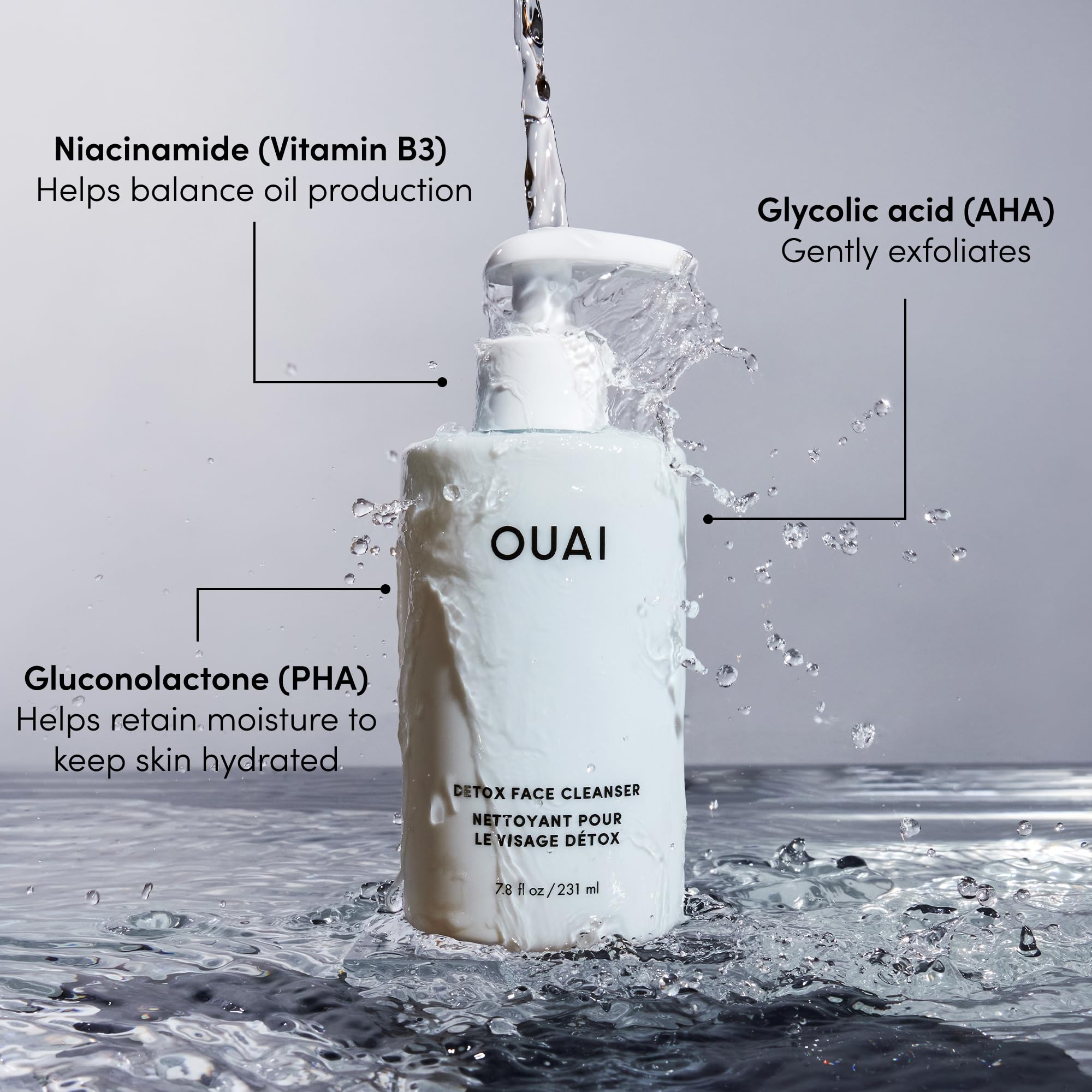 OUAI Detox Shower Routine Bundle - Gentle Detox Face Cleanser (7.8 Oz) and Clarifying Shampoo with Apple Cider Vinegar (10 Oz) - Removes Dirt, Oil, Product, Makeup, and Sunscreen - 2-Piece Bundle OUAI buy supplements canada