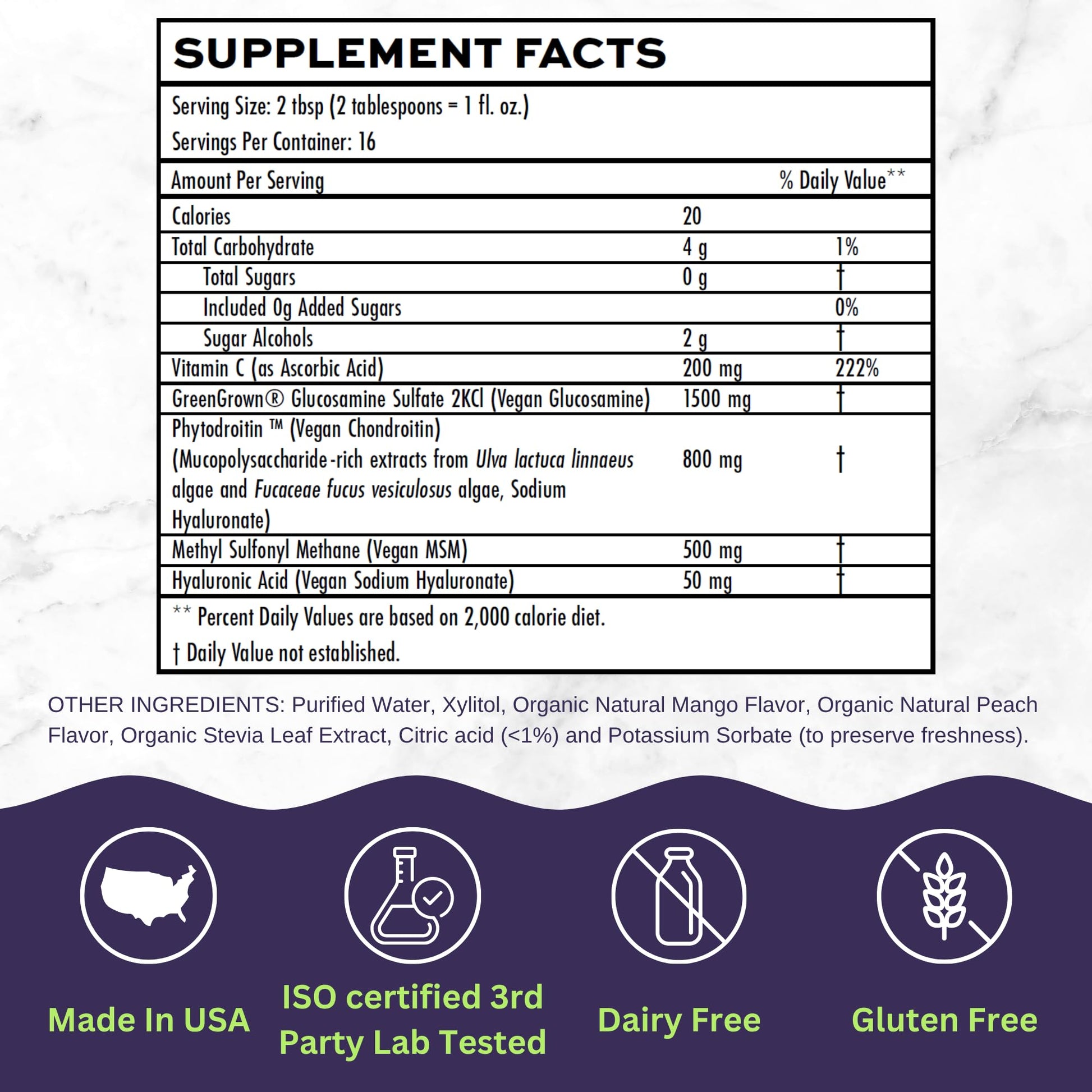 Joint Nourish – 100% Vegan Liquid Joint Supplement | Vegan Glucosamine, Chondroitin, MSM, Hyaluronic Acid & Vitamin C | Mango-Peach | Supports Joint Mobility, Cartilage & Skin | Sugar-Free,16 Servings Vitaminally buy supplements canada