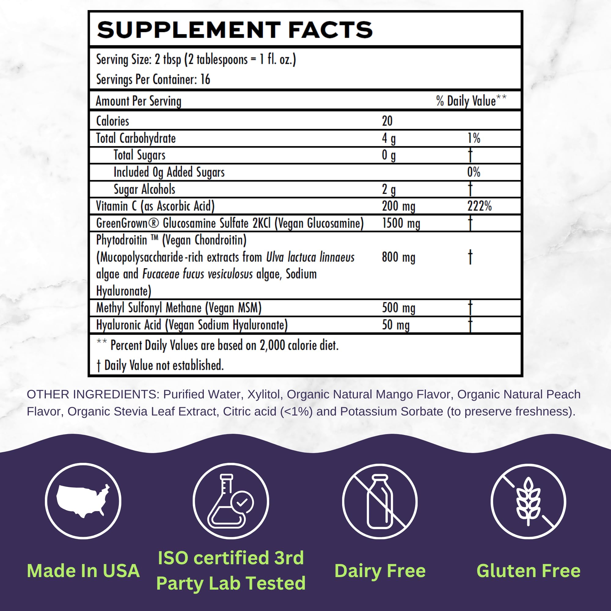 Joint Nourish – 100% Vegan Liquid Joint Supplement | Vegan Glucosamine, Chondroitin, MSM, Hyaluronic Acid & Vitamin C | Mango-Peach | Supports Joint Mobility, Cartilage & Skin | Sugar-Free,16 Servings Vitaminally buy supplements canada