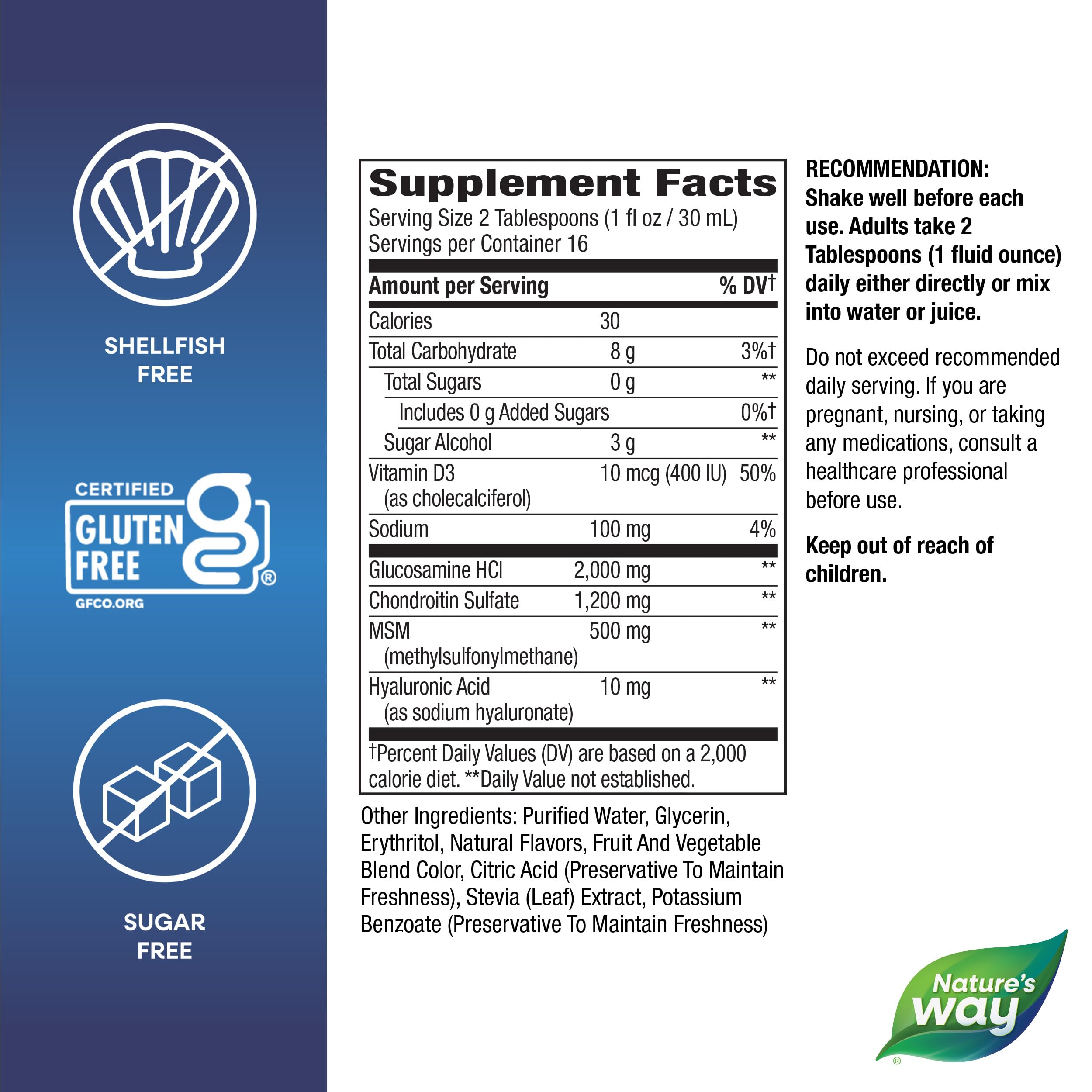 Nature's Way Joint Movement Glucosamine Fast Absorbing Liquid, Ultra Strength, Supports Healthy Bones*, Liquid Glucosamine Chondroitin, MSM with Vitamin D3, Berry Flavored, 16 Fl Oz Nature's Way buy supplements canada