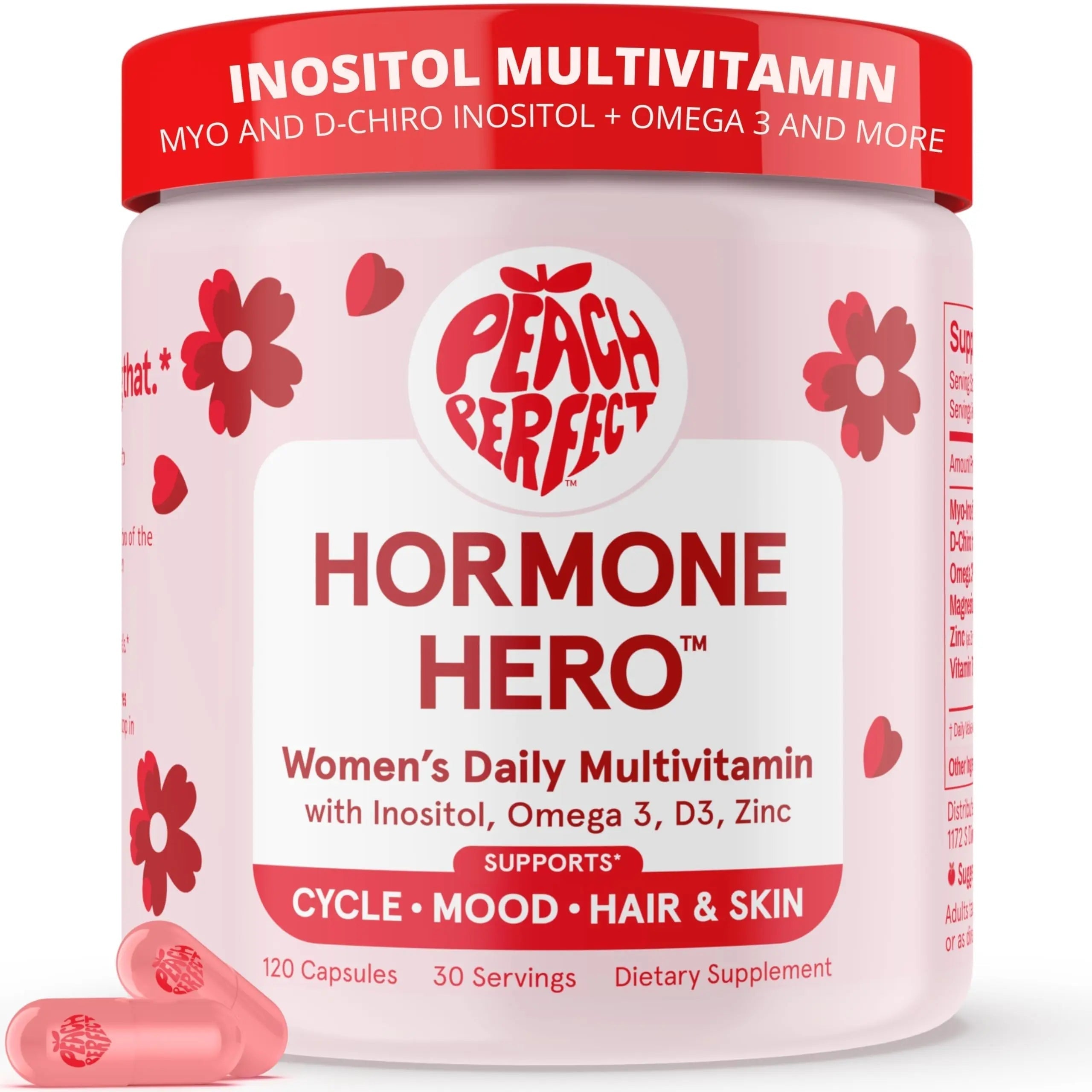 Peach Perfect Inositol Multivitamin – Myo-Inositol & D-Chiro 40:1 Blend, Omega-3, Vitamin D3, Magnesium, Zinc Peach Perfect buy supplements canada