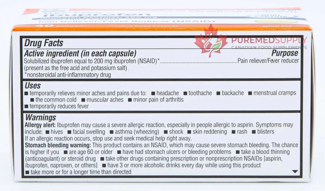Quality Choice Ibuprofen 200 mg Liquid Gels 40 Count Easy to Swallow Pain Reliever and Fever Reducer for Headache Toothache Backache Menstrual Cramps Muscle Aches Minor and Pain Quality Choice buy supplements canada