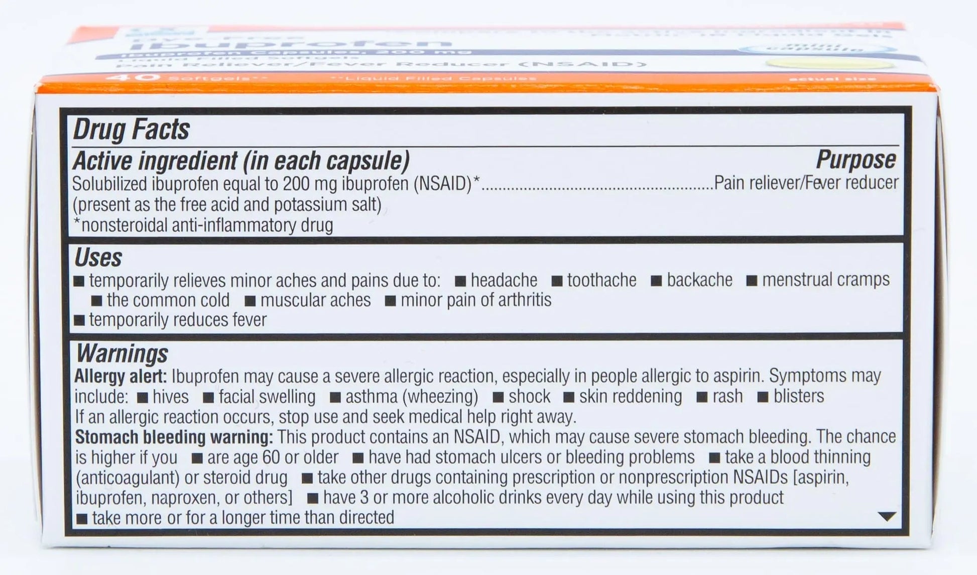 Quality Choice Ibuprofen 200 mg Liquid Gels 40 Count Easy to Swallow Pain Reliever and Fever Reducer for Headache Toothache Backache Menstrual Cramps Muscle Aches Minor and Pain Quality Choice buy supplements canada