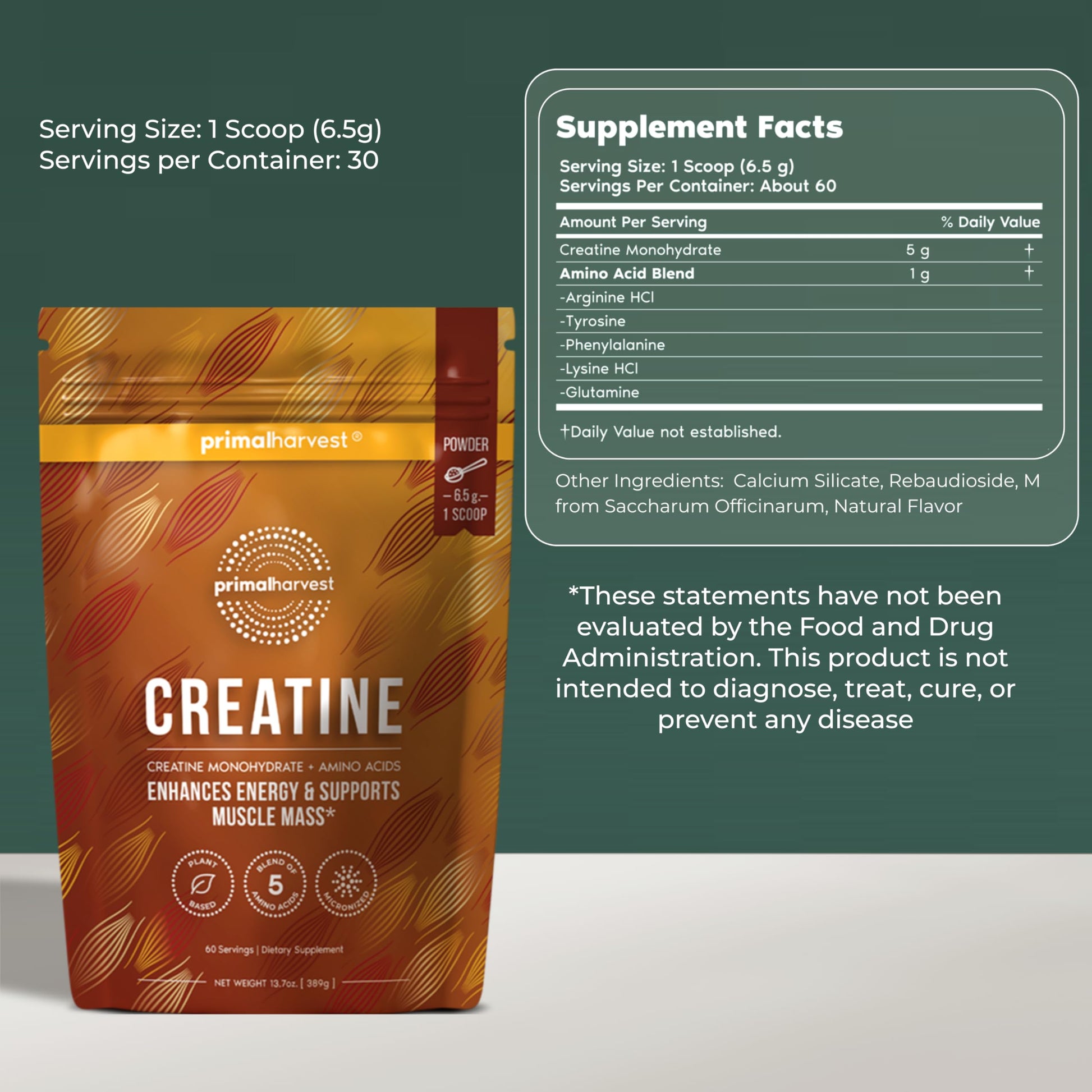Primal Harvest Creatine Powder Supplement for Men and Women's Fitness, Workouts, and Muscle Growth, to Help Promote Recovery, Strength, Energy, and Endurance (1) Primal Harvest buy supplements canada
