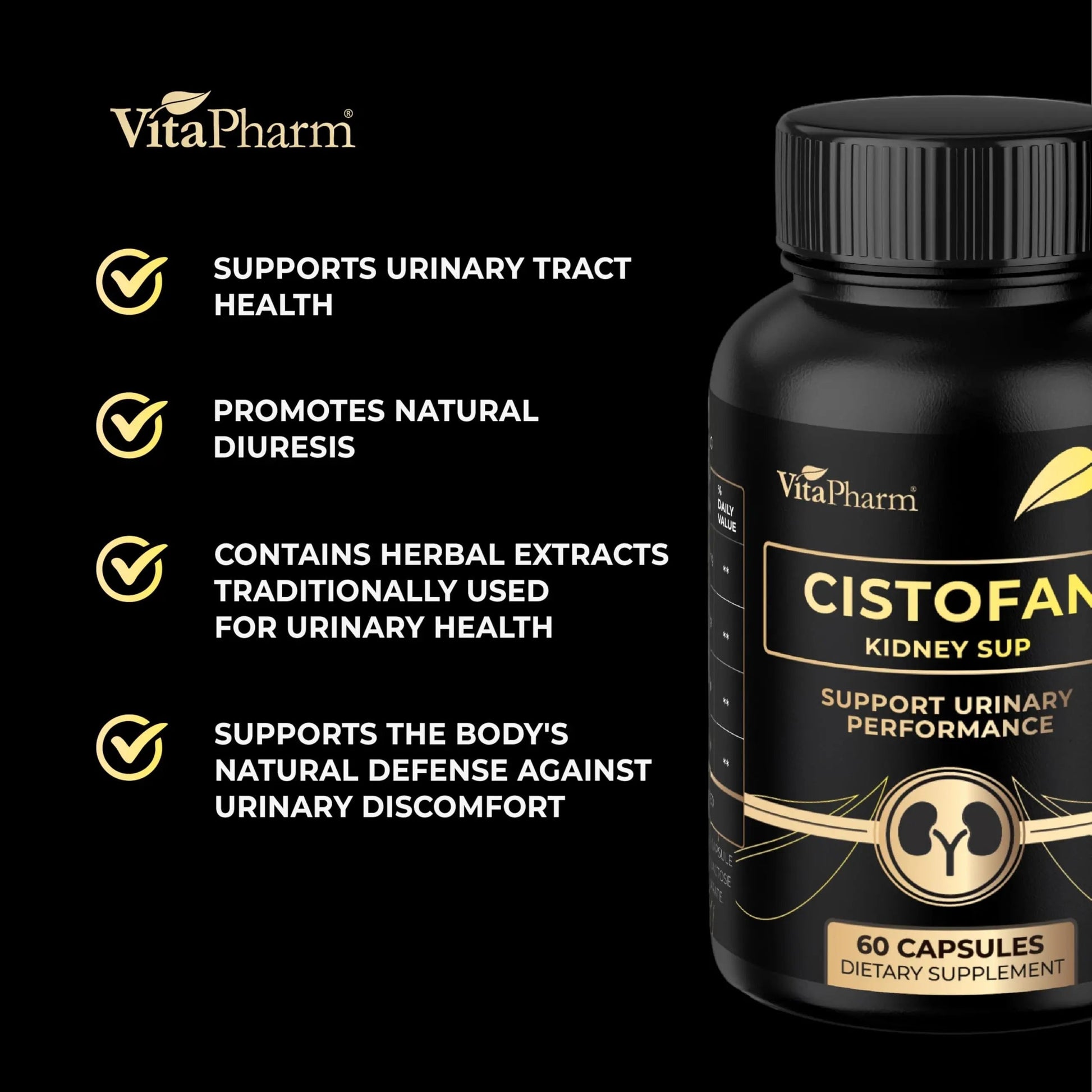CISTOFAN Kidney Support Supplement – Herbal Formula with Java Tea, Birch Leaf, Parsley & Cranberry – Supports Urinary Tract & Kidney Function – Natural Diuresis – 60 Capsules – Non-GMO – Made in EU VitaPharm buy supplements canada
