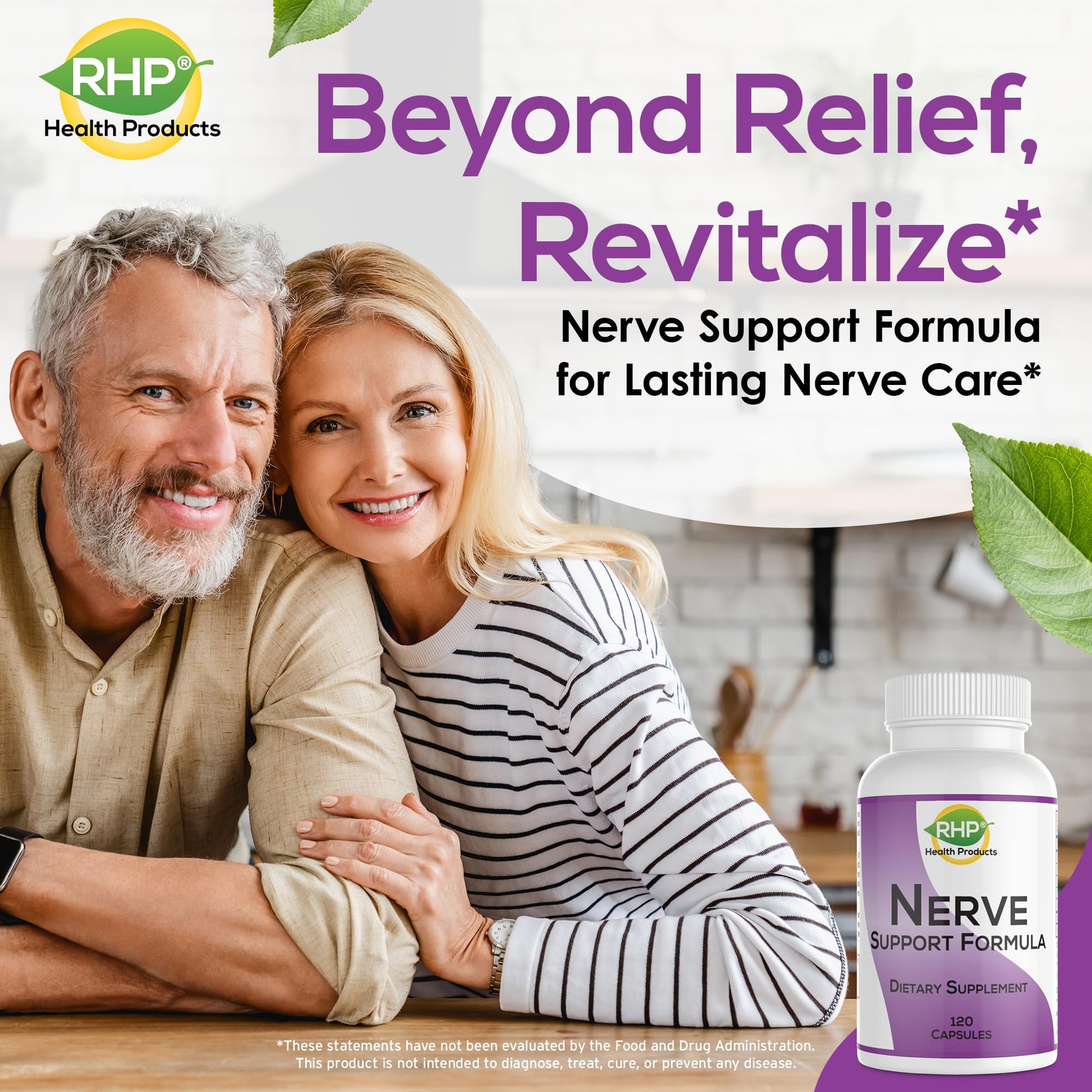 RHP Nerve Support Formula. Nutritional Support of Neuropathy, Nerve Relief from Aches, Nerve Pain & Discomfort. B-Complex with Benfotiamine and Methyl B12. 120 Capsules RHP buy supplements canada