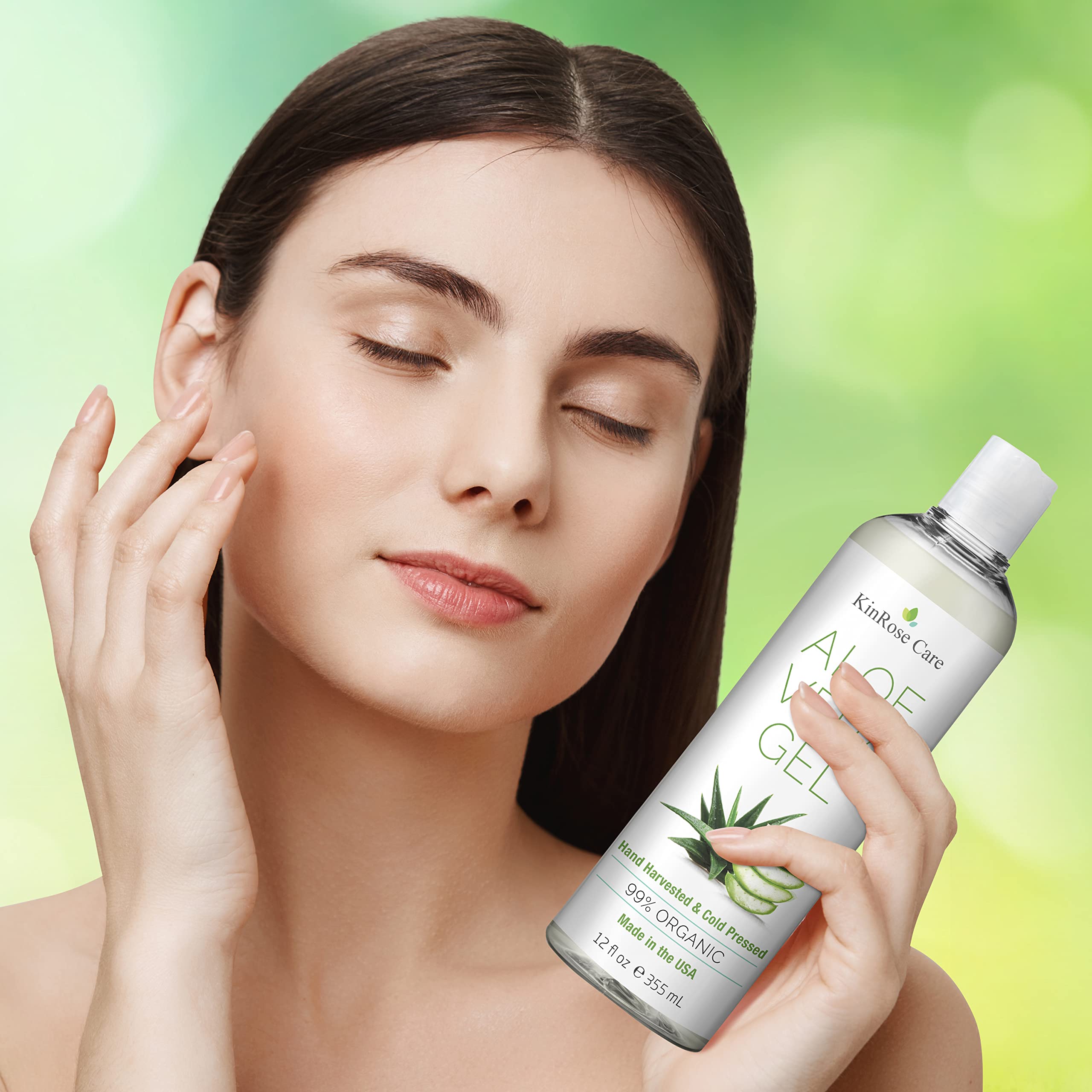 KinRose Care, 12oz Organic Aloe Vera Gel for Face, Skin, Hair & Sunburn Relief - From 100 Percent Pure Aloe Vera KinRose Care buy supplements canada