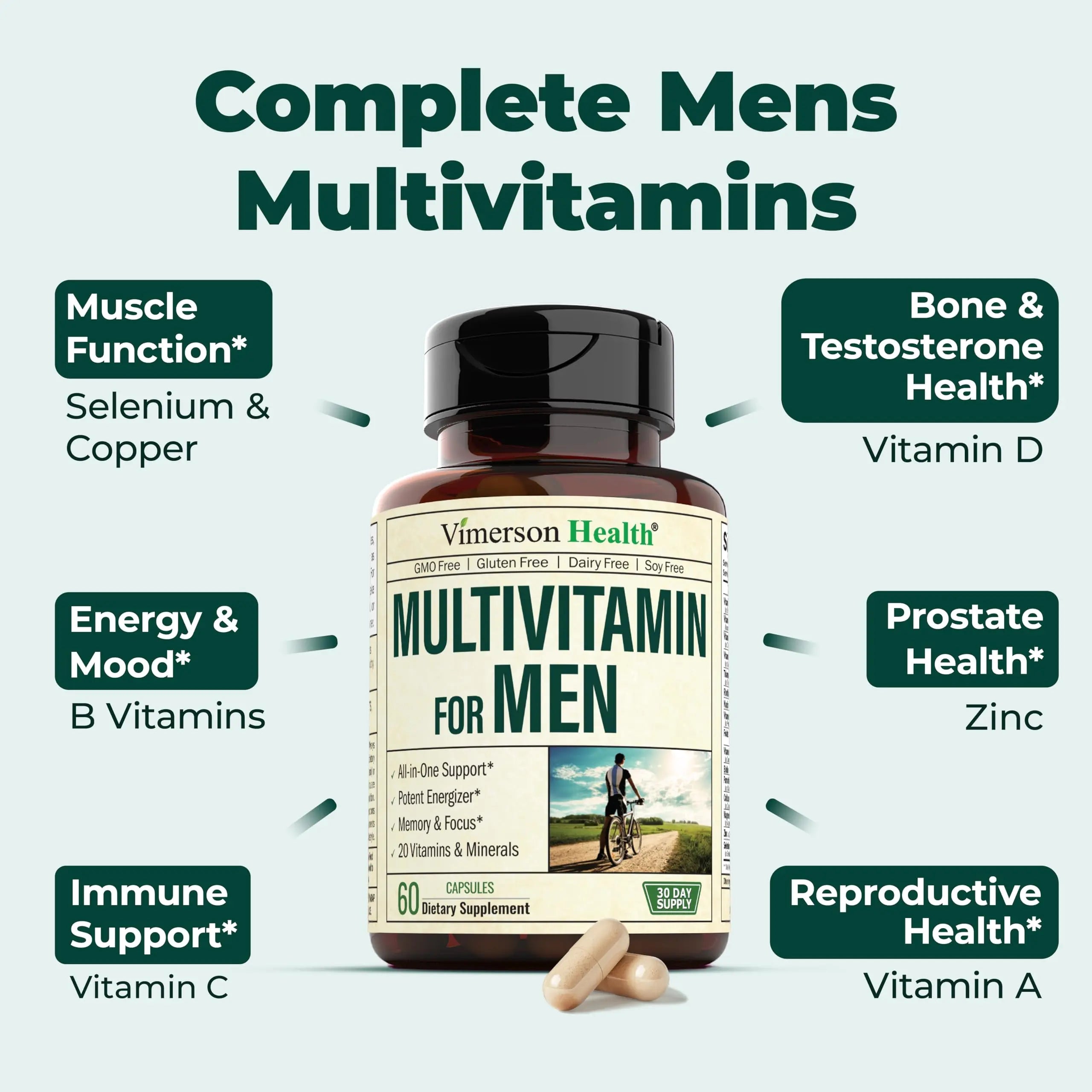 Vimerson Health Multivitamin for Men & Tongkat Ali for Men with Horny Goat Weed, Maca Root Powder, Tribulus Terrestris, Saw Palmetto Extract Vimerson Health buy supplements canada