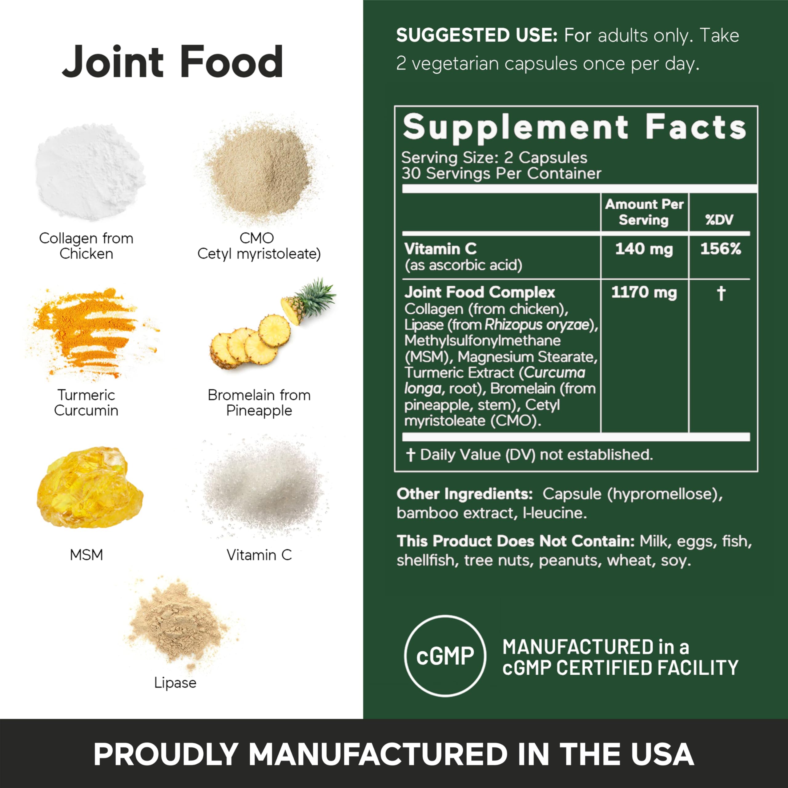 SMARTERNUTRITION Joint Food - Whole-Food Joint Supplement to Support Lubrication & Mobility - Formulated with Collagen Type II, MSM, Vitamin C, Turmeric, Bromelain - 6 Pack[180-Day Supply] SMARTERNUTRITION buy supplements canada