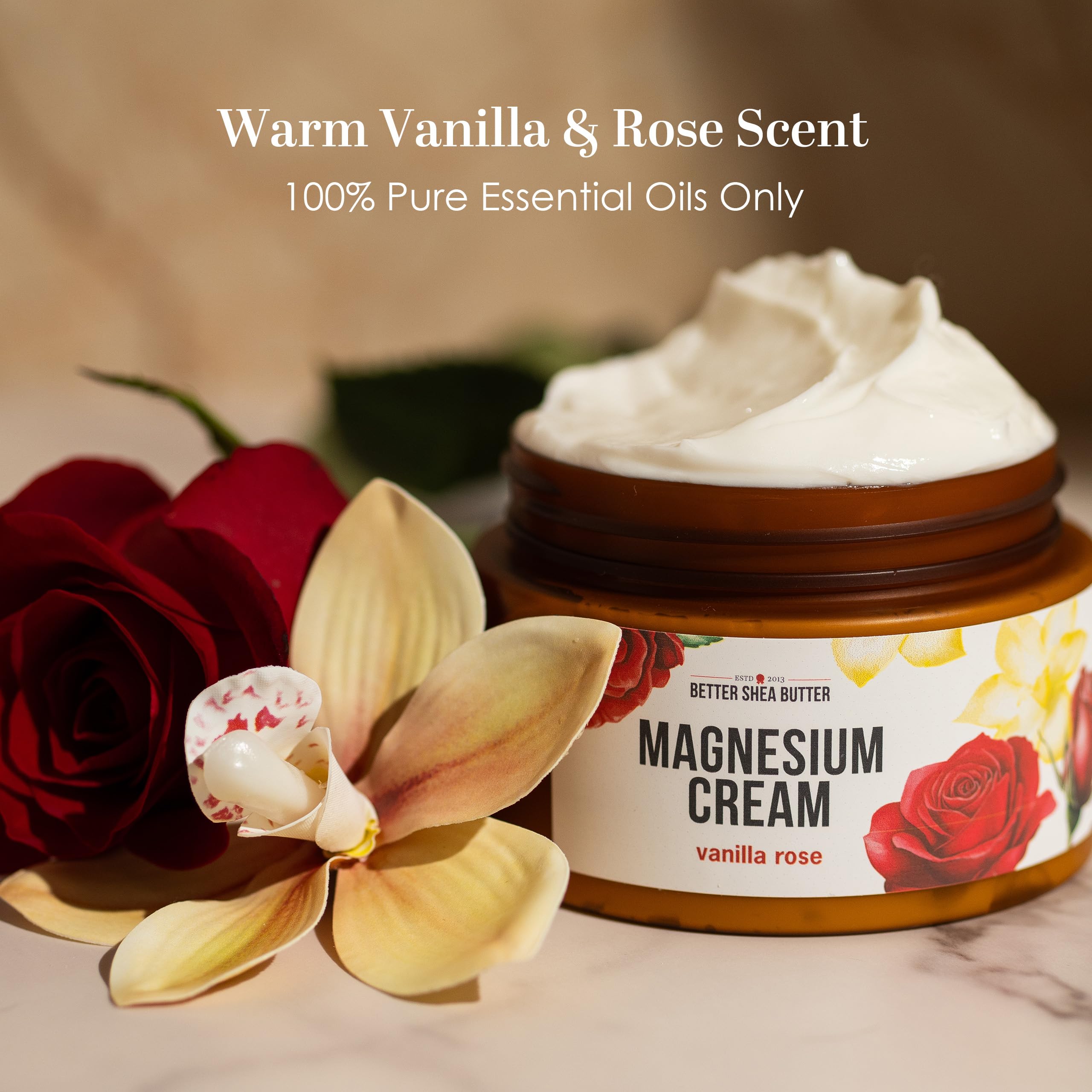 Better Shea Butter Magnesium Lotion for Women | Vanilla Rose | For Pregnancy, Kids & Babies | Relieves Muscle Tension & Leg Cramps | Organic & Natural Ingredients Better Shea Butter buy supplements canada