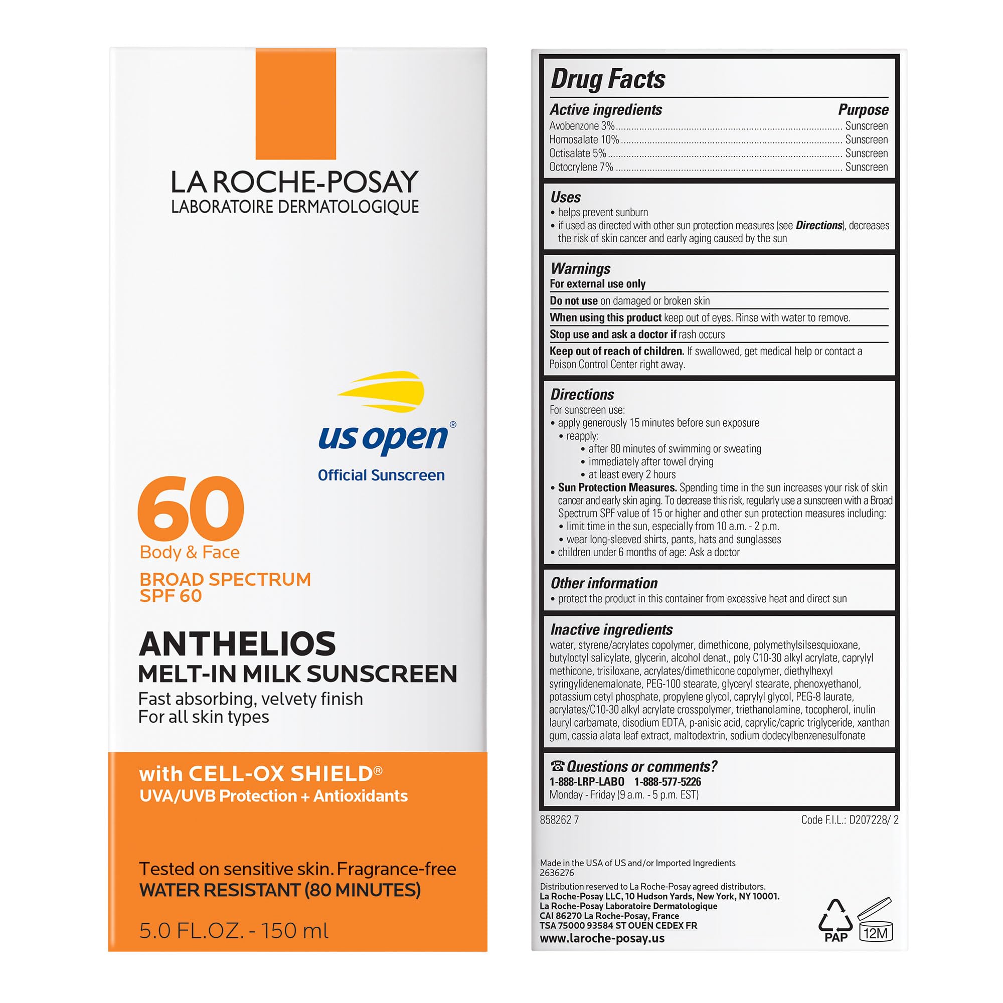 La Roche-Posay Anthelios Melt-In Milk Sunscreen SPF 60, Sunscreen For Body & Face, Broad Spectrum SPF + Antioxidants, Oil Free La Roche-Posay buy supplements canada