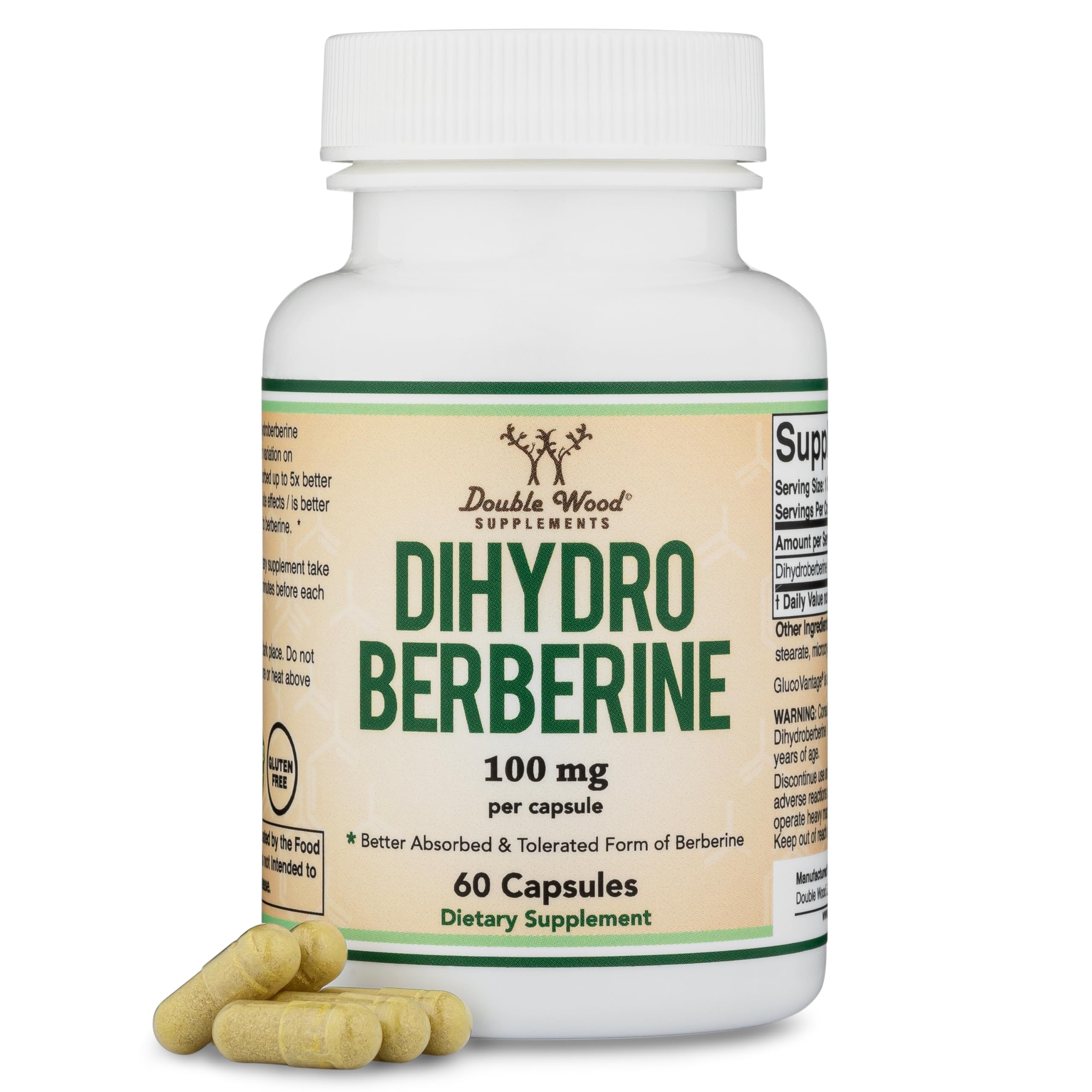 Dihydroberberine Supplement 100mg, 60 Capsules (Patented GlucoVantage Super Double Wood Supplements buy supplements canada