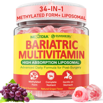 Liposomal Methylated Bariatric Multivitamin Gummies with Iron for Women & Men, High Absorption Multivitamin w/CoQ 10, Probiotic, Digestive Enzymes Support Gastric Bypass & Sleeve Recover, Energy,1Pack Nextdia buy supplements canada