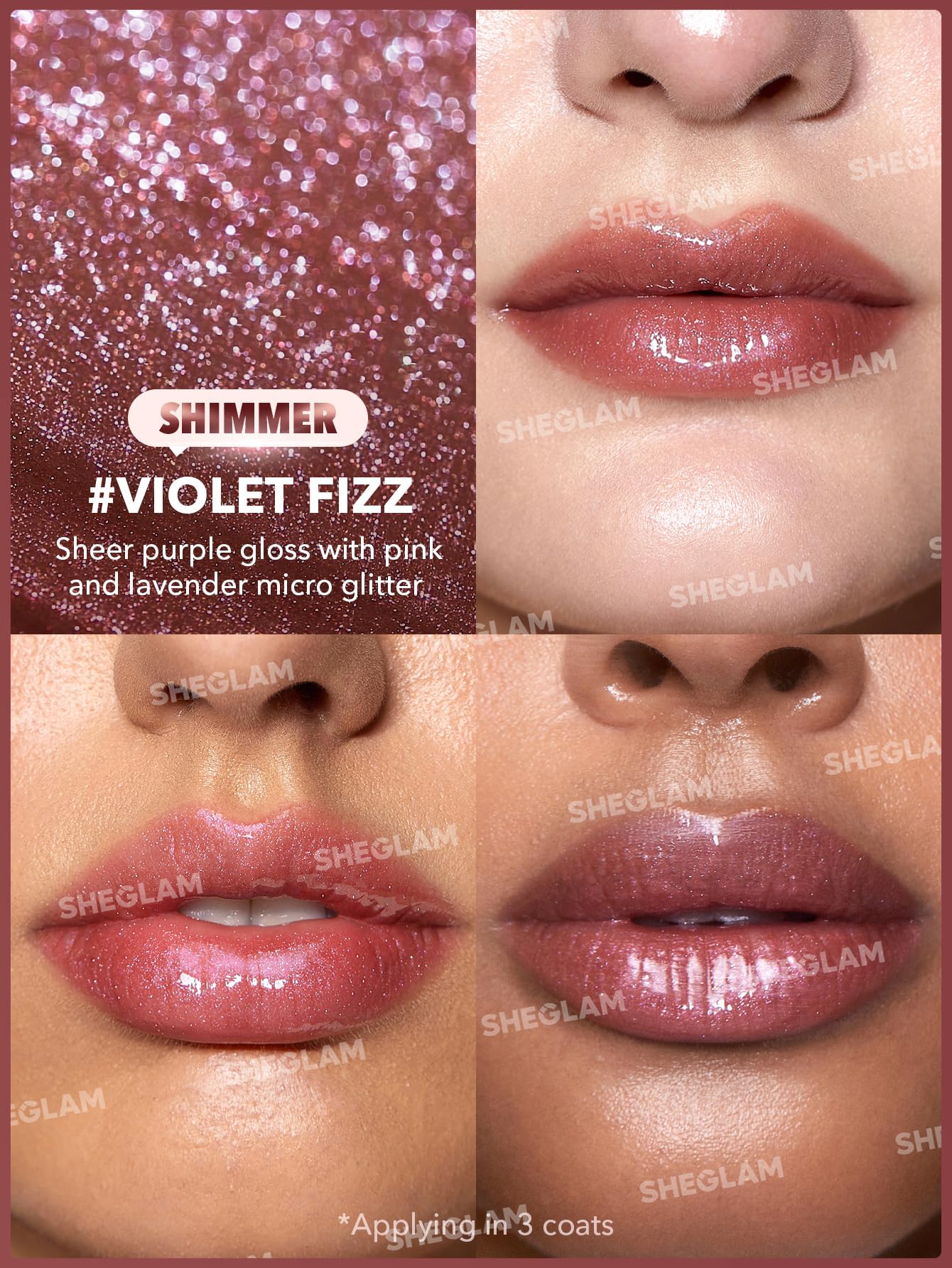 SHEGLAM Pout-Perfect Moisturizing Solid Lip Gloss Shimmer Lip Plumper - Violet Fizz SHEGLAM buy supplements canada