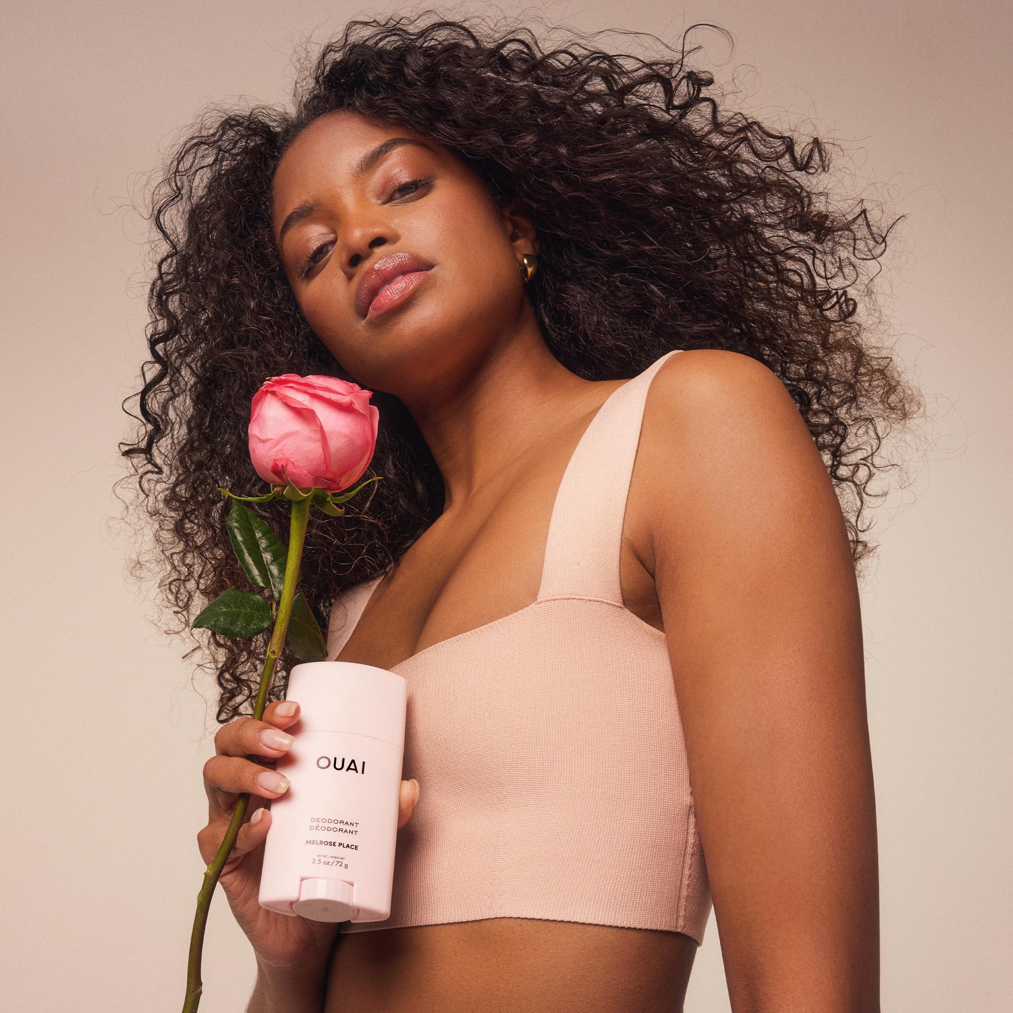 OUAI Aluminum Free Deodorant - Women's Deodorant with 24-Hour Odor Control & Invisible Application - Enriched with Notes of Rose, Berry, Lychee & Pink Peppercorn - Melrose Place (2.5 oz) OUAI buy supplements canada