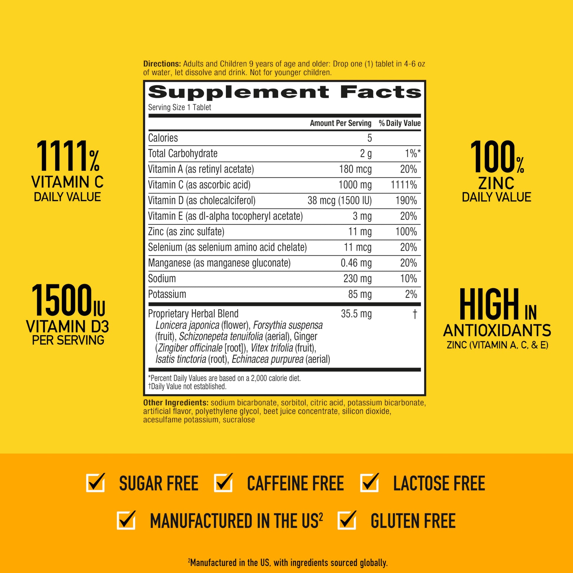 Vitamin C 1000mg (per serving) - Airborne Very Berry Effervescent Tablets (36 count in a box), Gluten-Free Immune Support Supplement, With Vitamins A C E, ZINC, Selenium, Echinacea & Ginger Airborne buy supplements canada