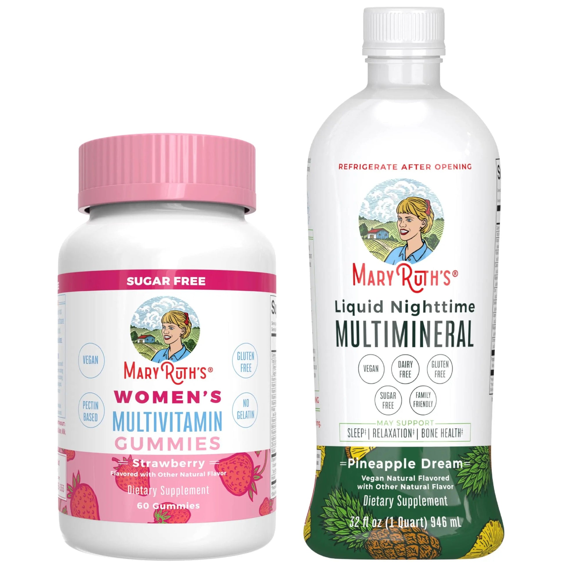 MaryRuth's Multivitamin Gummies for Women (Strawberry) & Liquid Nighttime Multimineral (Pineapple) | Clean Label Project Verified MARYRUTH'S buy supplements canada