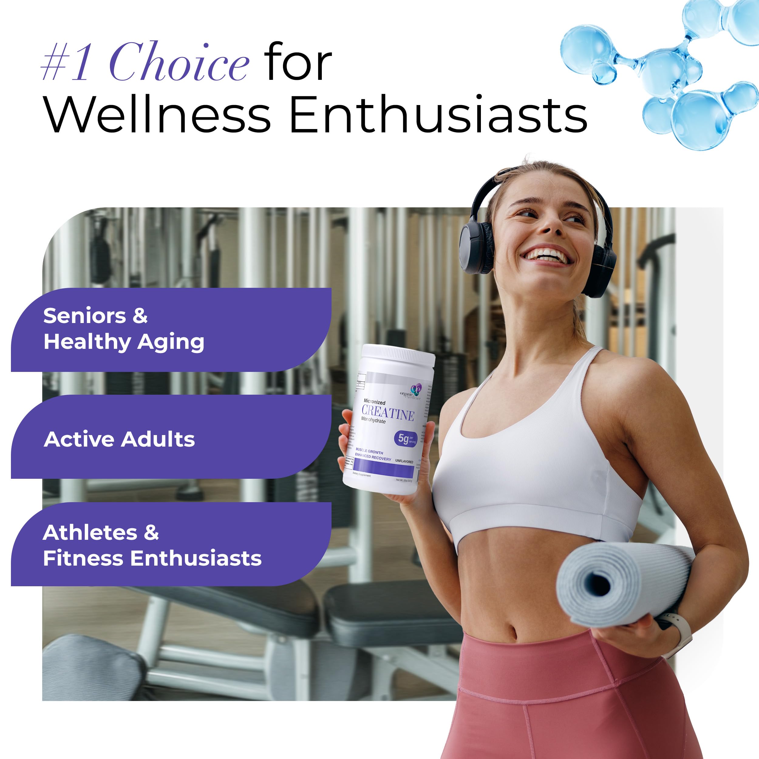 Organic Excellence Creatine Monohydrate – Micronized Creatine Powder for Muscle Growth, Strength & Recovery – Unflavored, 115 Servings Organic Excellence buy supplements canada