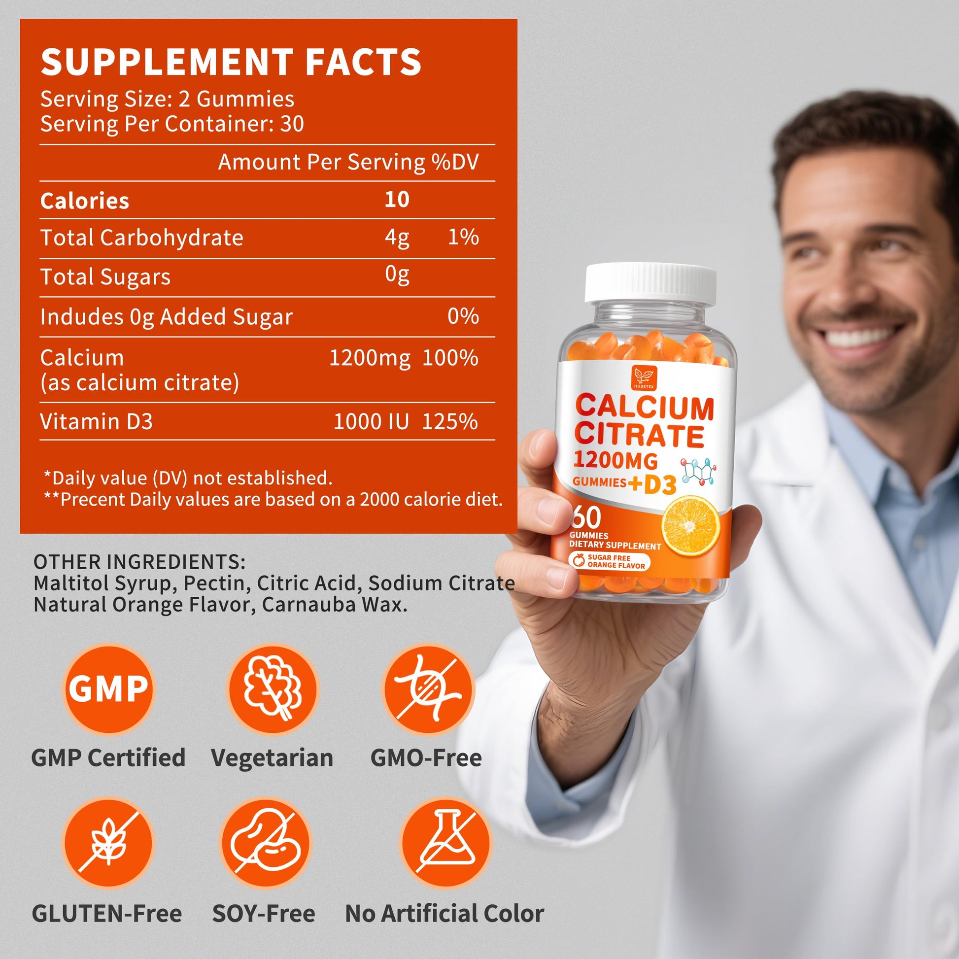 (2 Pack) Calcium Citrate 1200 mg with Vitamin D3 Gummies for Women & Men,Calcium Supplements for Bone & Teeth Support,High Absorption - Easy to Digest, Hudetex buy supplements canada