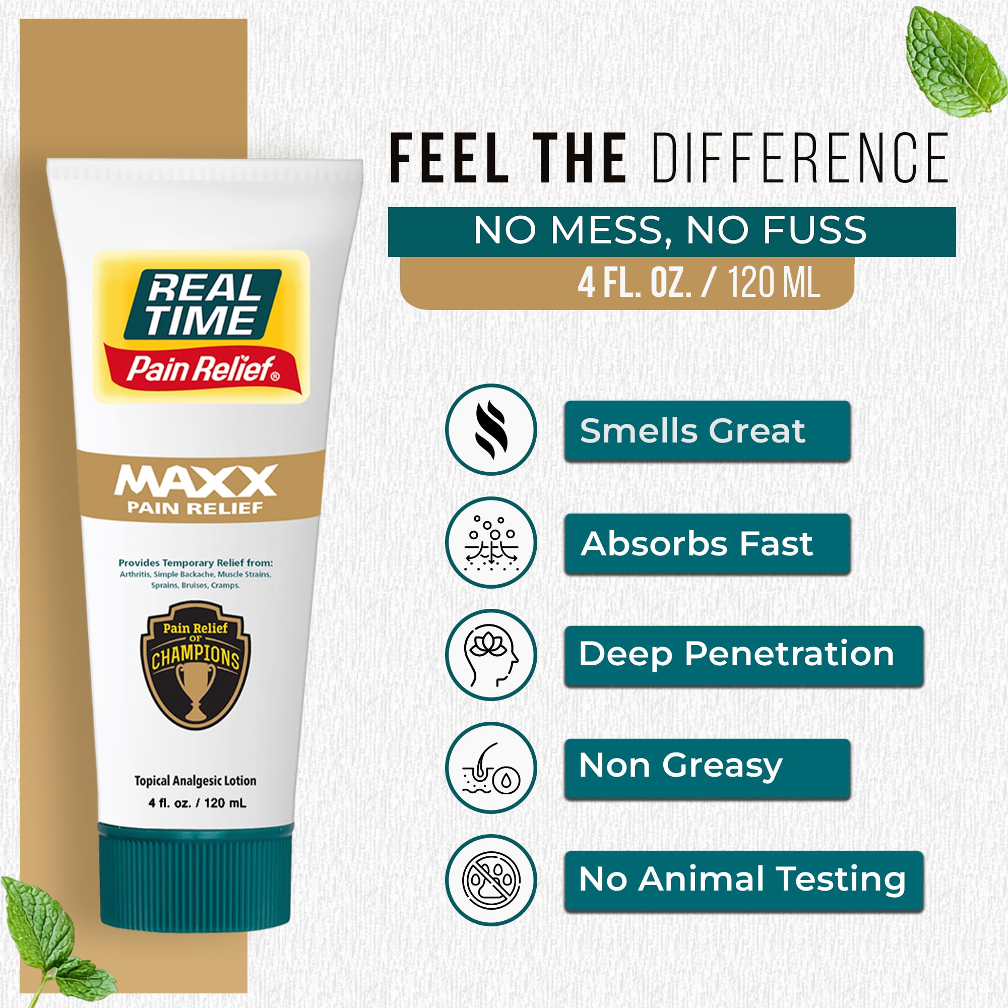 Real Time Pain Relief MAXX 4oz Tube | 18 Natural Ingredients: Arnica, Menthol & Peppermint | Maximum Strength Muscle Pain Relief Lotion for Arthritis, Hands, Ankles, Back, Shoulders, Knees & Joints Real Time Pain Relief buy supplements canada