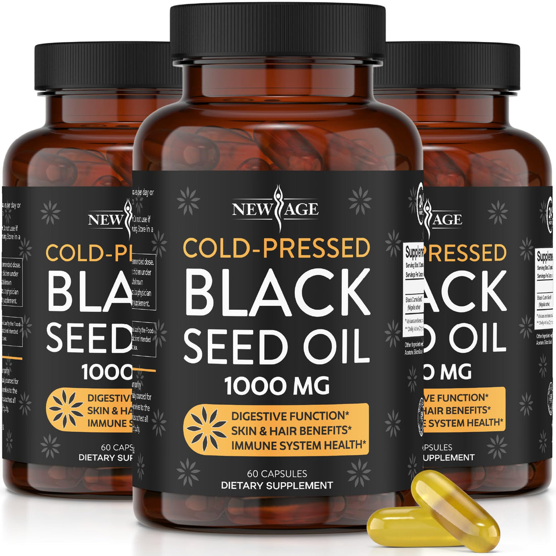 Black Seed Oil Softgel Capsules - Premium Cold-Pressed Nigella Sativa Producing Pure NEW AGE buy supplements canada